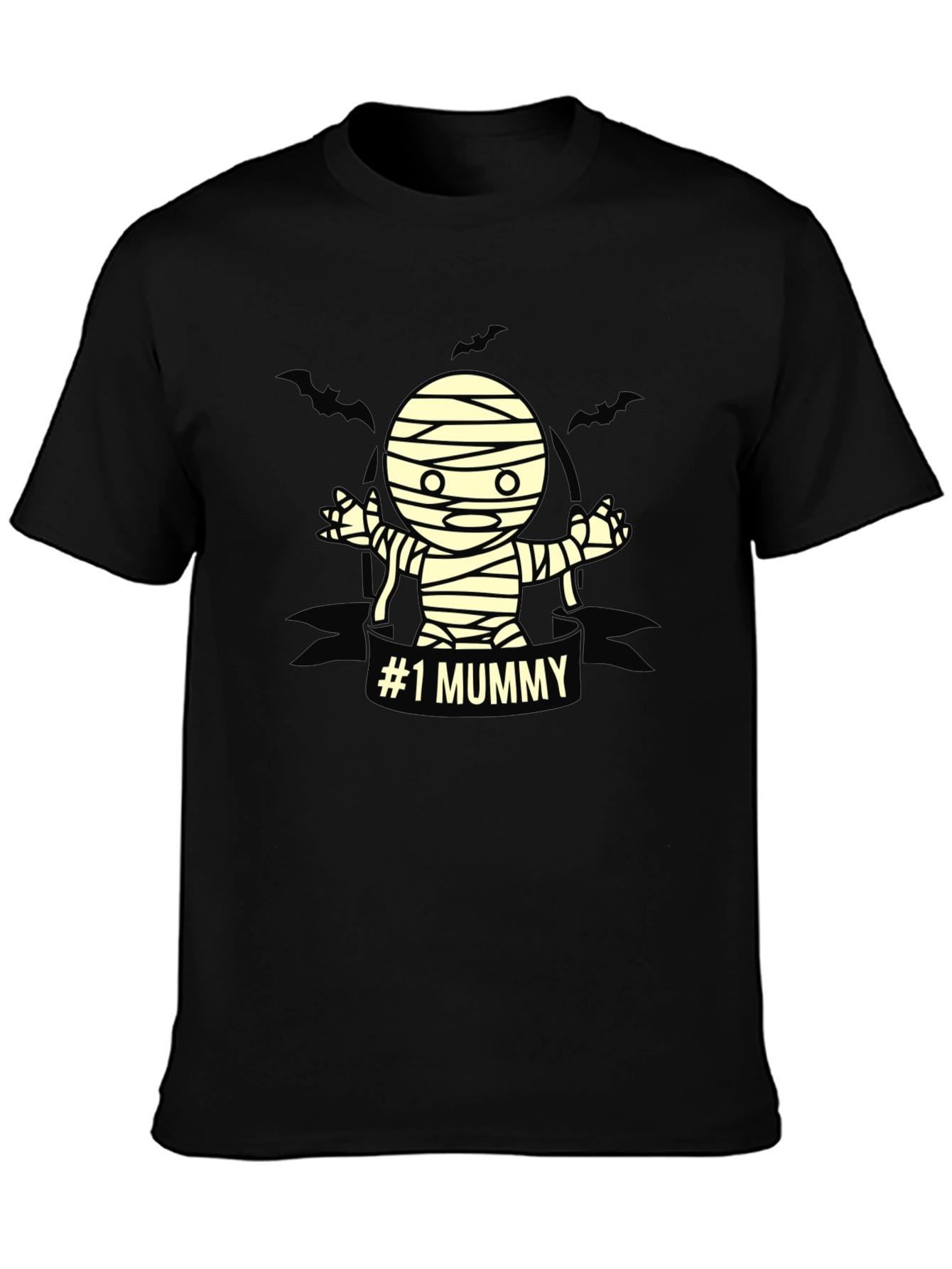 #1 Mummy Halloween T-Shirt - Black Graphic Tee
