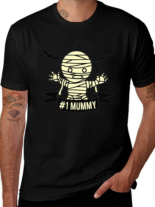 #1 Mummy Halloween T-Shirt - Black Graphic Tee