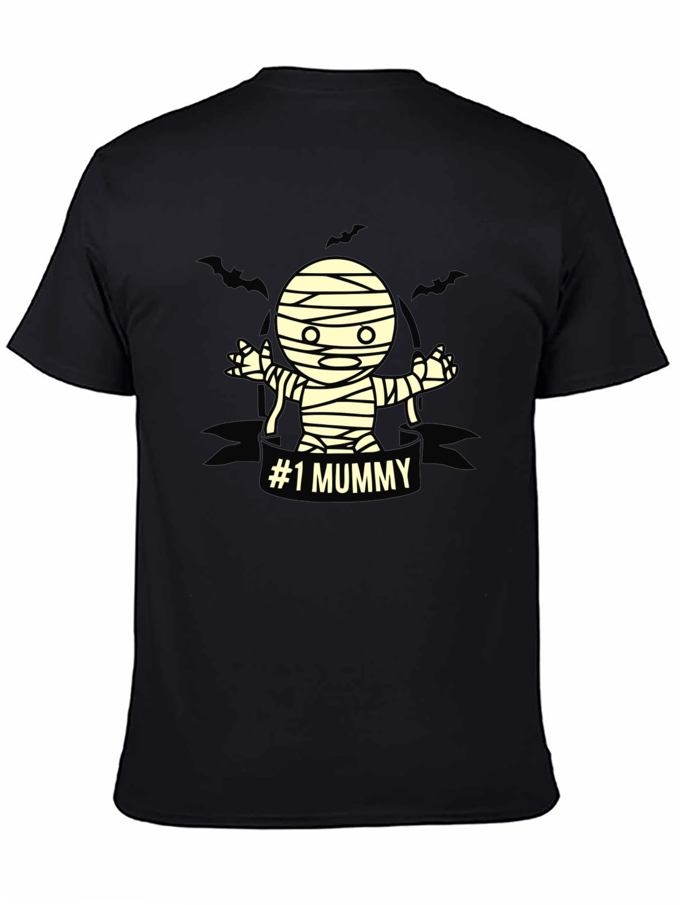 #1 Mummy Halloween T-Shirt - Black Graphic Tee