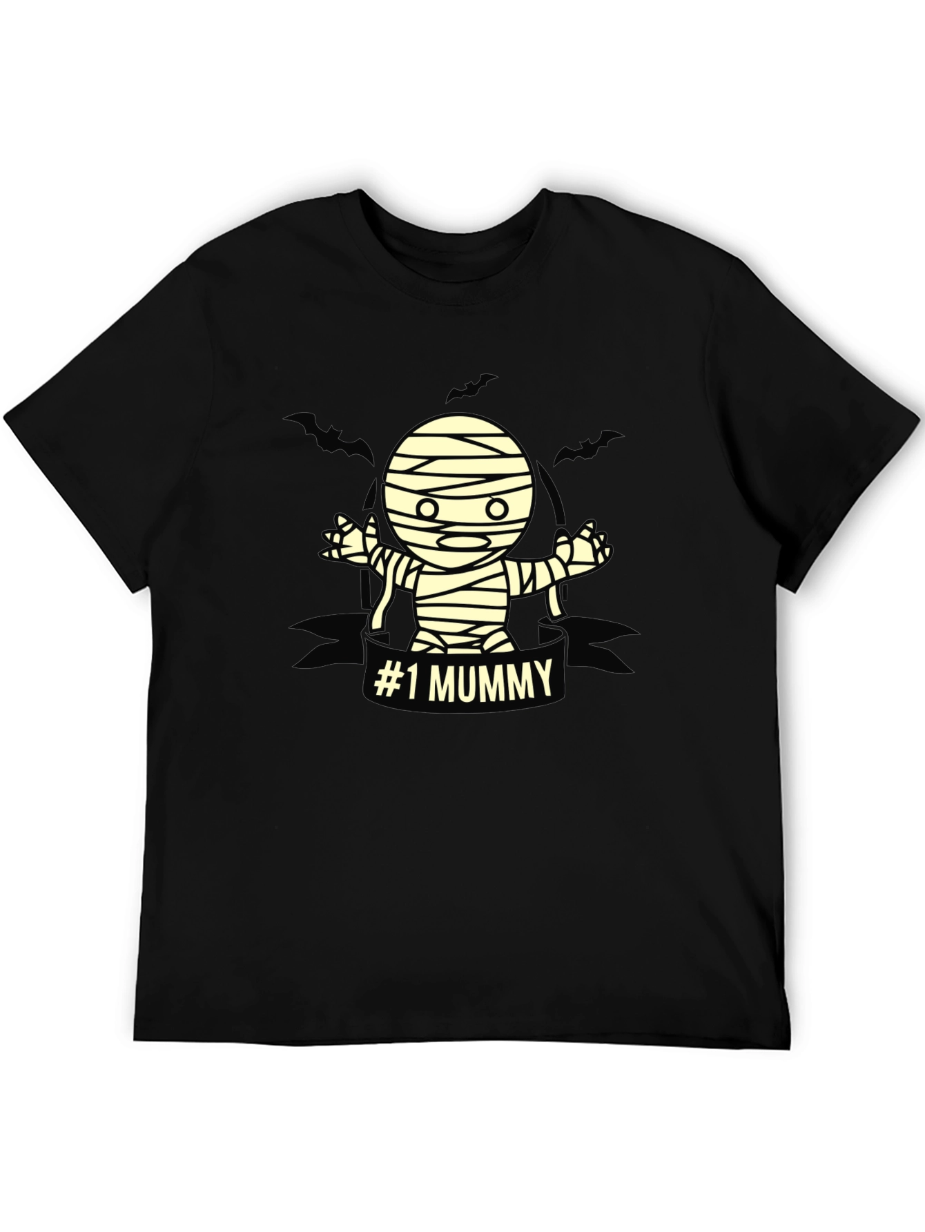 #1 Mummy Halloween T-Shirt - Black Graphic Tee