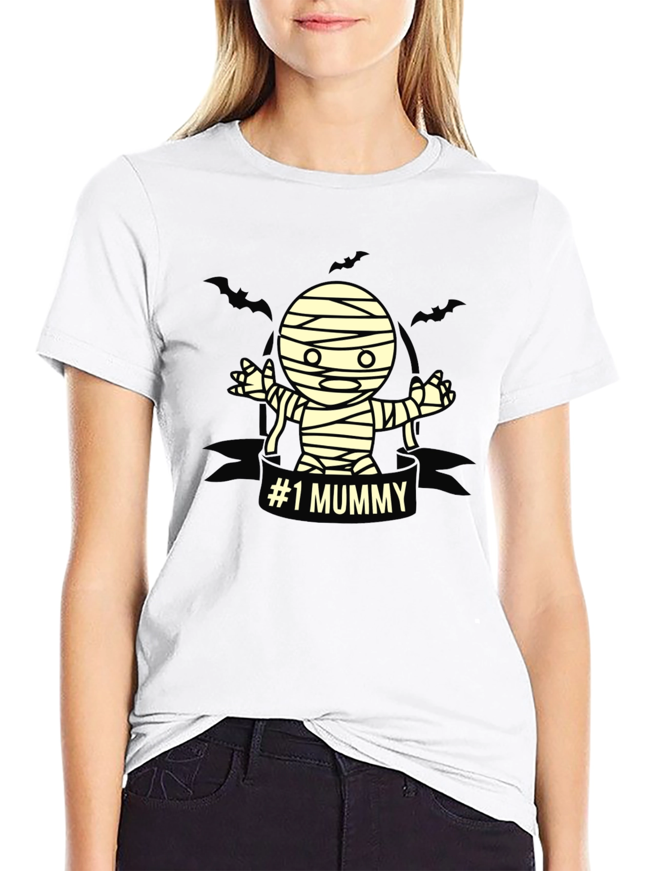 #1 Mummy Halloween T-Shirt - Black Graphic Tee