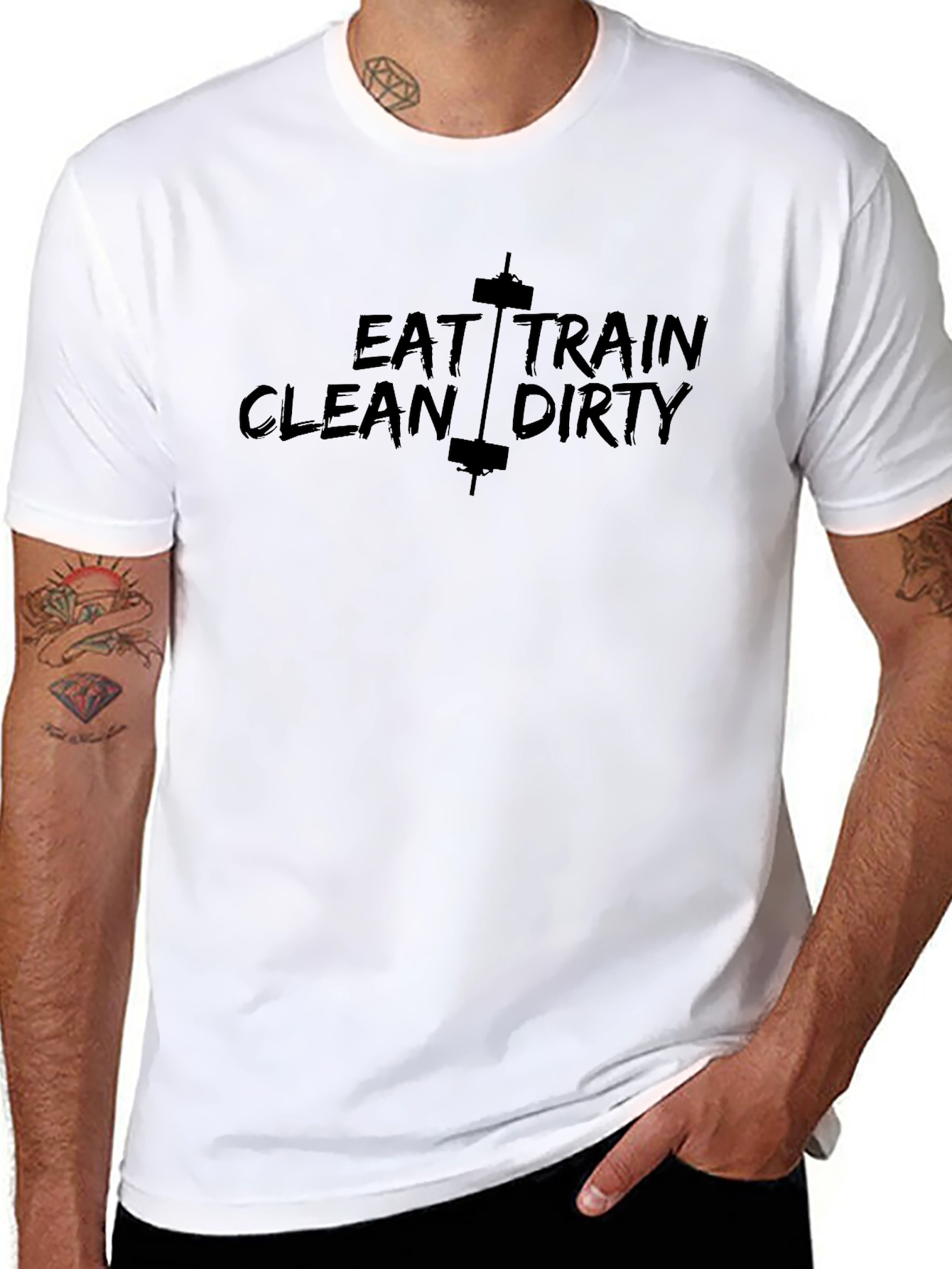 Eat Train Clean Dirty T-Shirt - Gym Motivation Tee