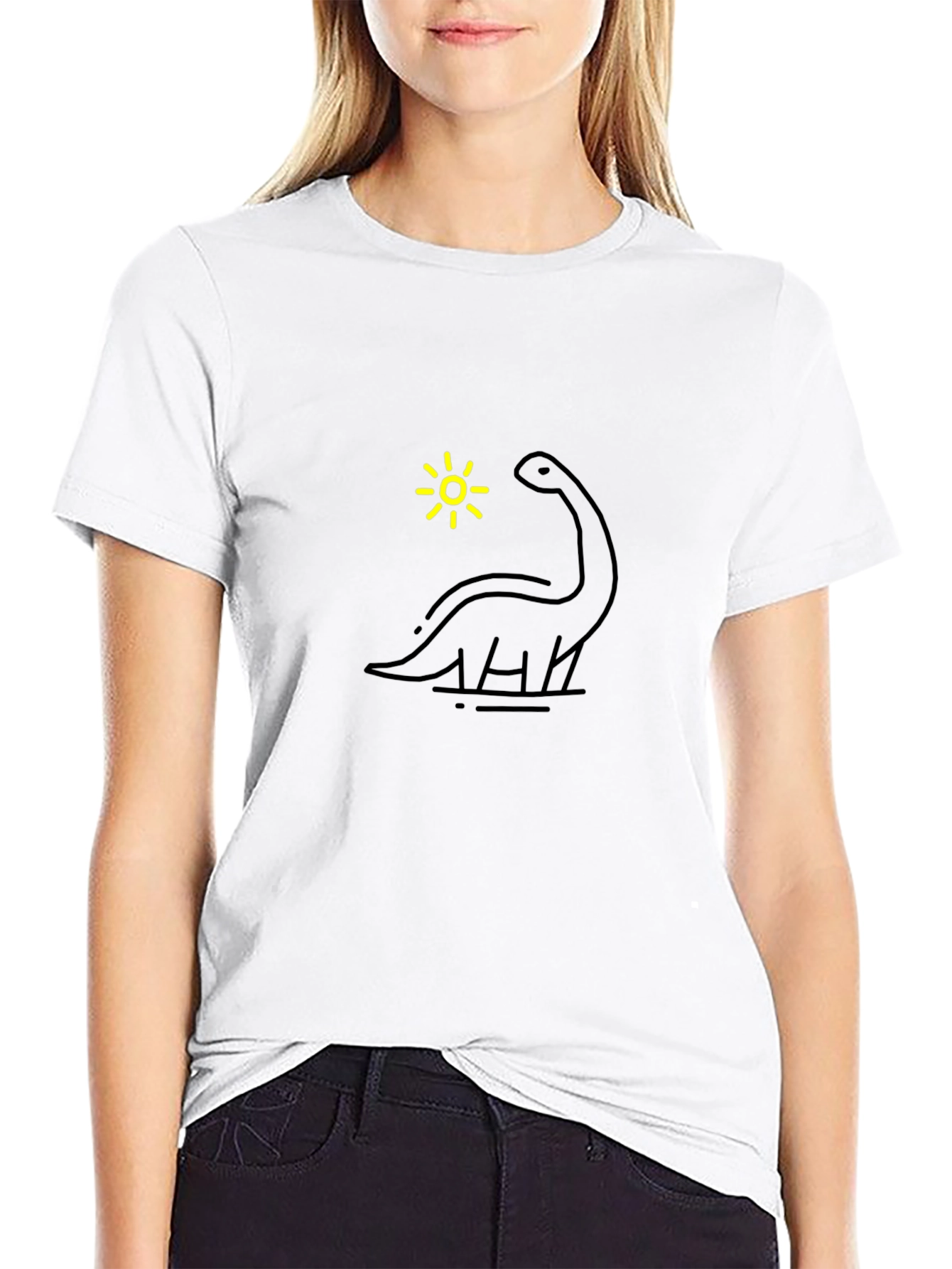 Dino & Sun Black Graphic Tee