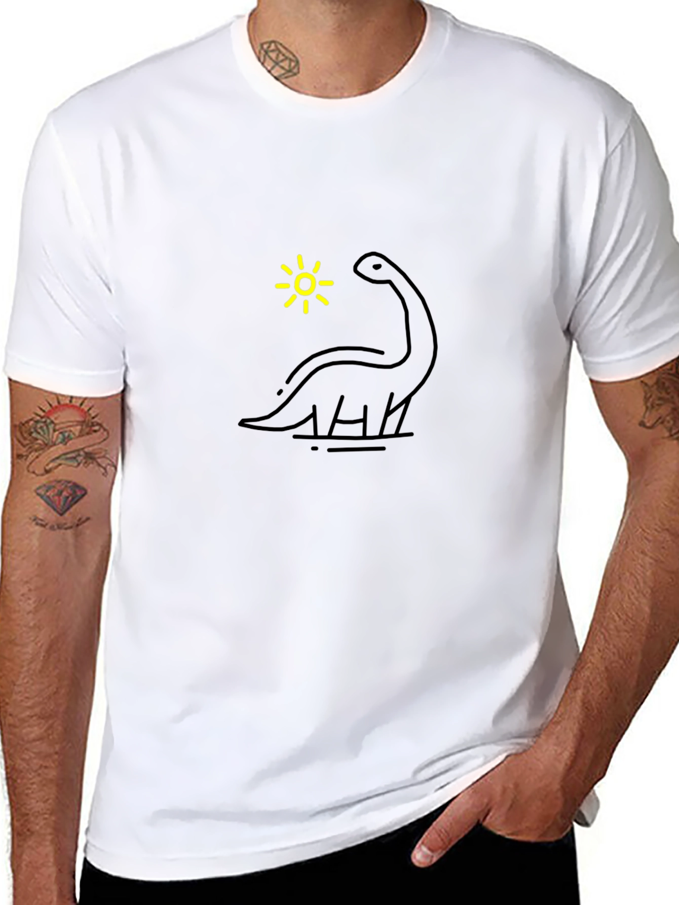 Dino & Sun Black Graphic Tee