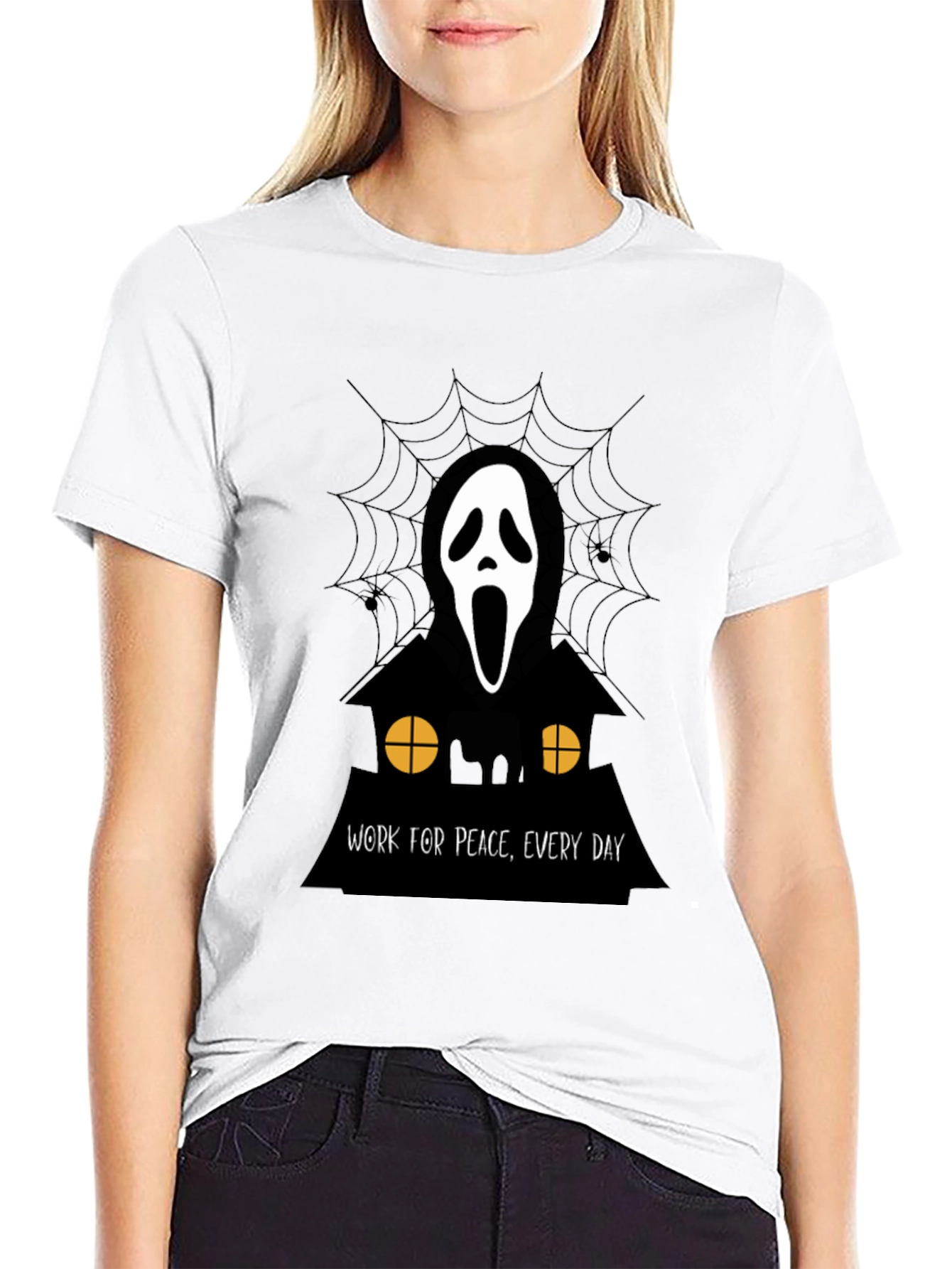 Ghost Face Work for Peace T-Shirt
