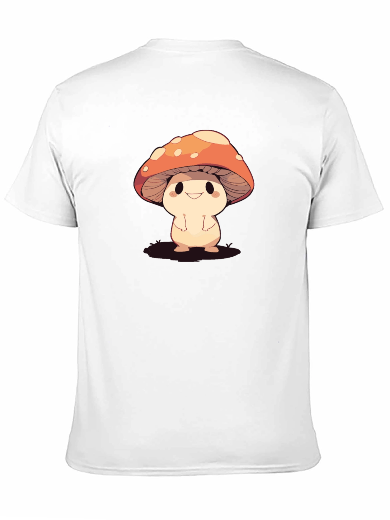 Cute Mushroom Graphic Black T-Shirt