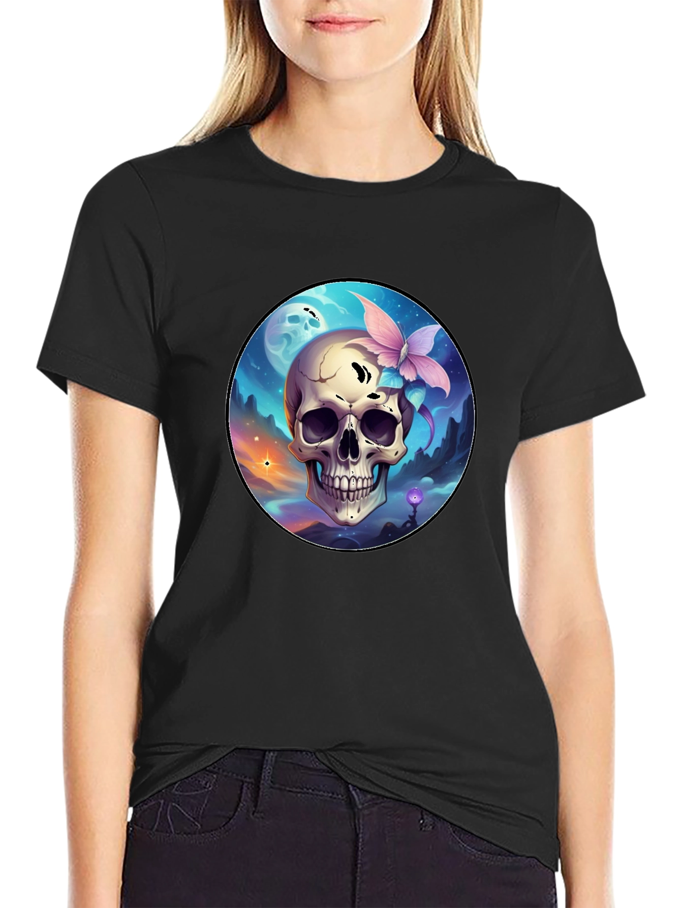 Skull & Butterfly Graphic Tee