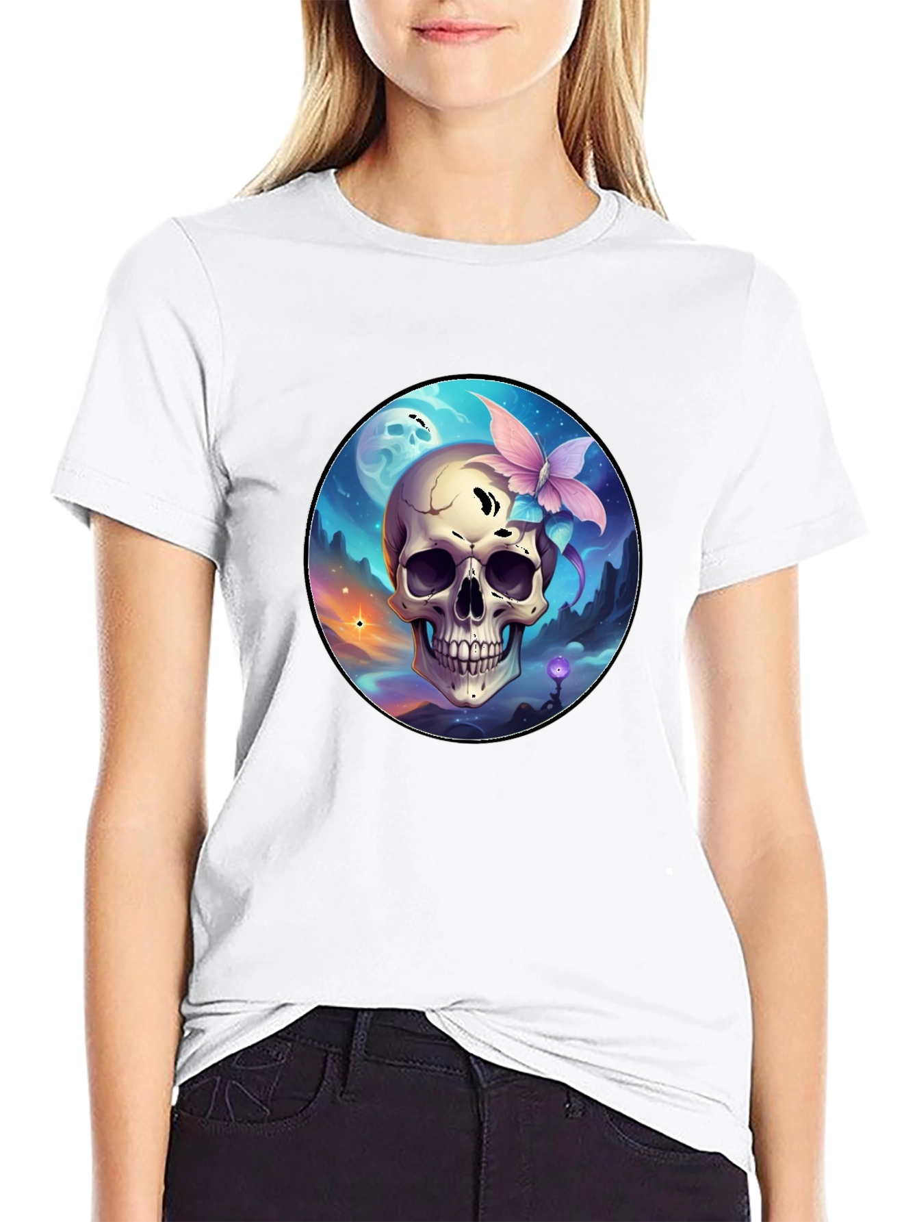 Skull & Butterfly Graphic Tee