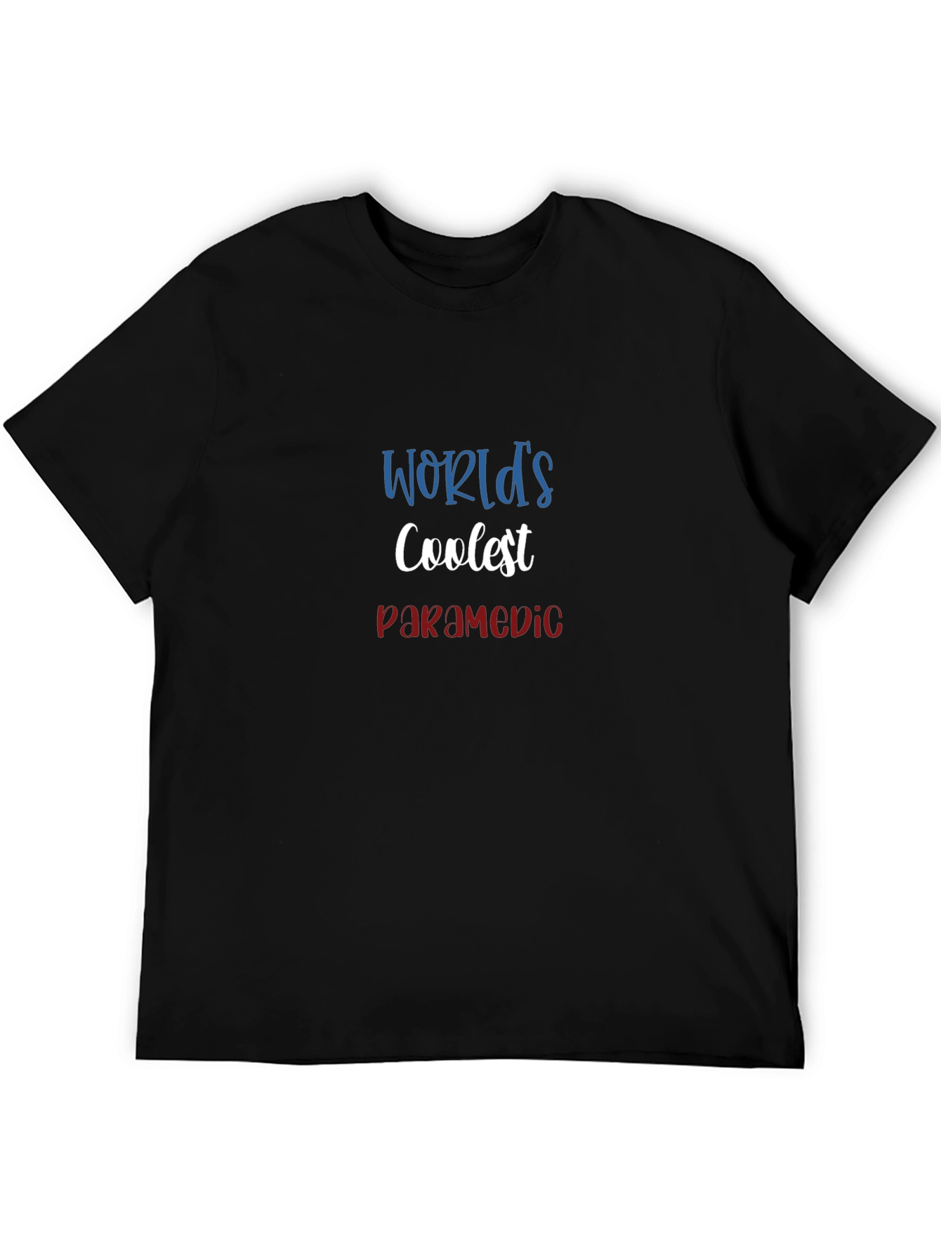 Coolest Paramedic Graphic Tee - Black Cotton Blend