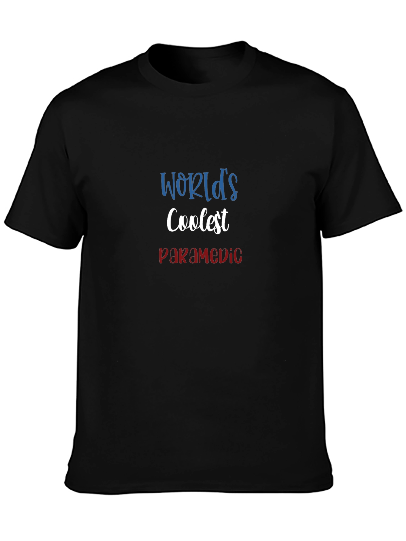 Coolest Paramedic Graphic Tee - Black Cotton Blend