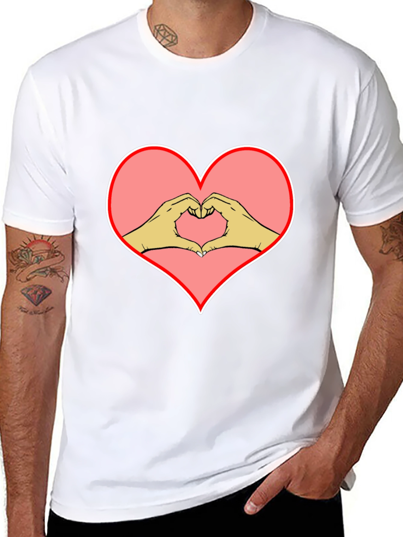 Heart Hands Graphic Black Tee