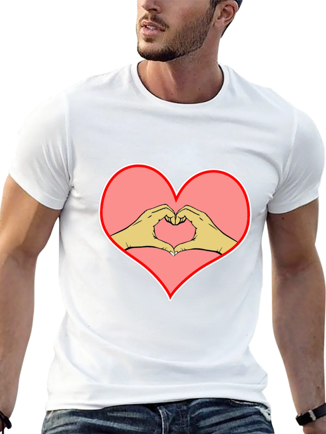 Heart Hands Graphic Black Tee