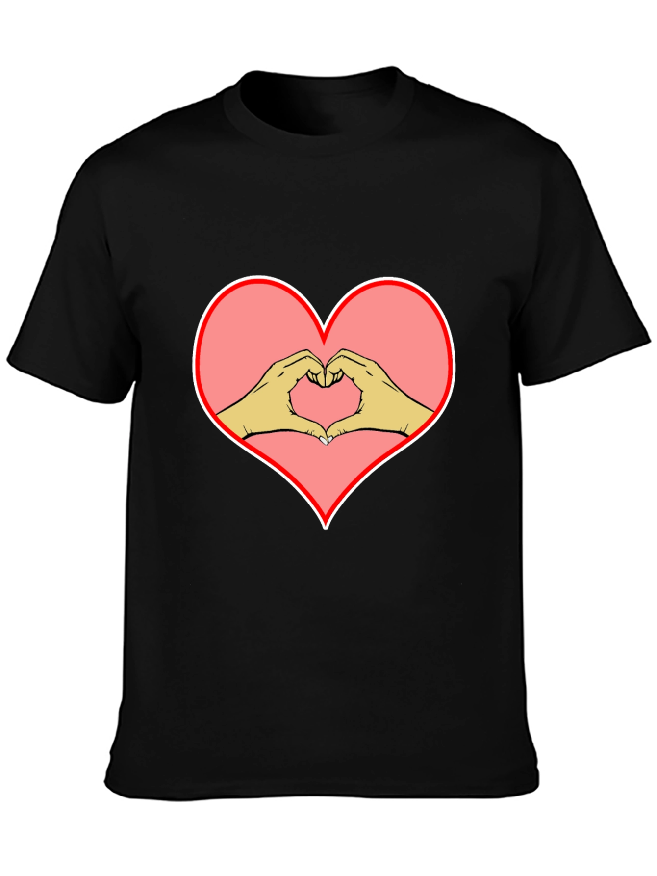 Heart Hands Graphic Black Tee