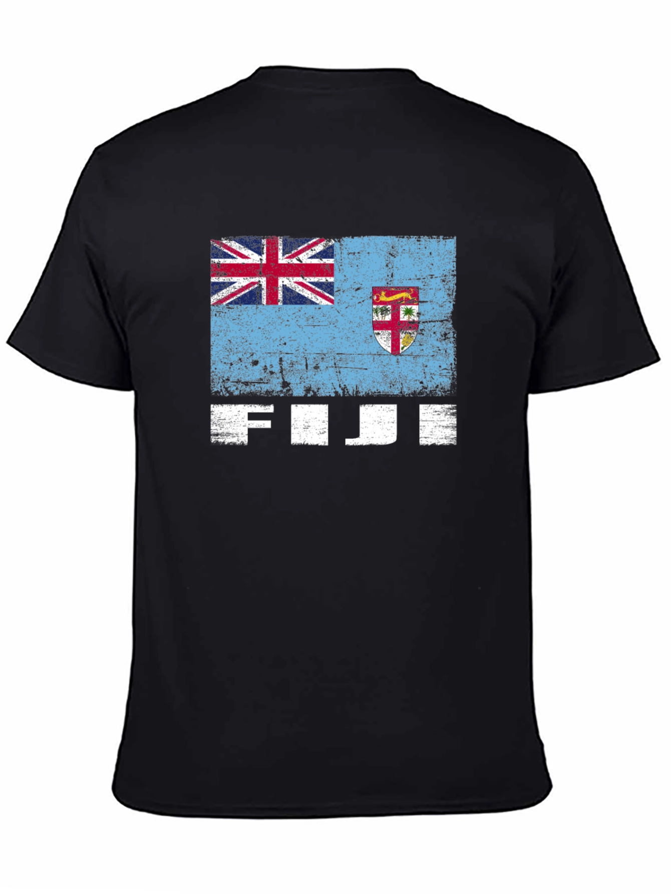 Fiji Flag Graphic Tee - Black Casual T-Shirt