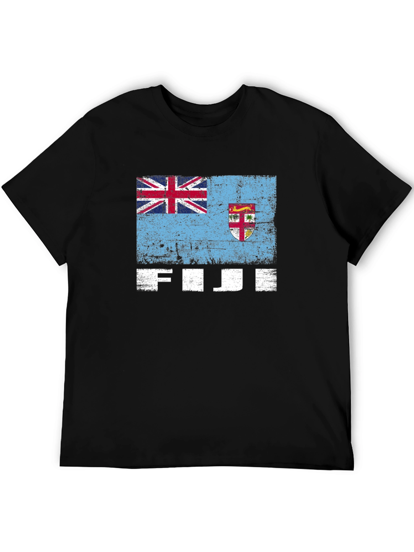 Fiji Flag Graphic Tee - Black Casual T-Shirt