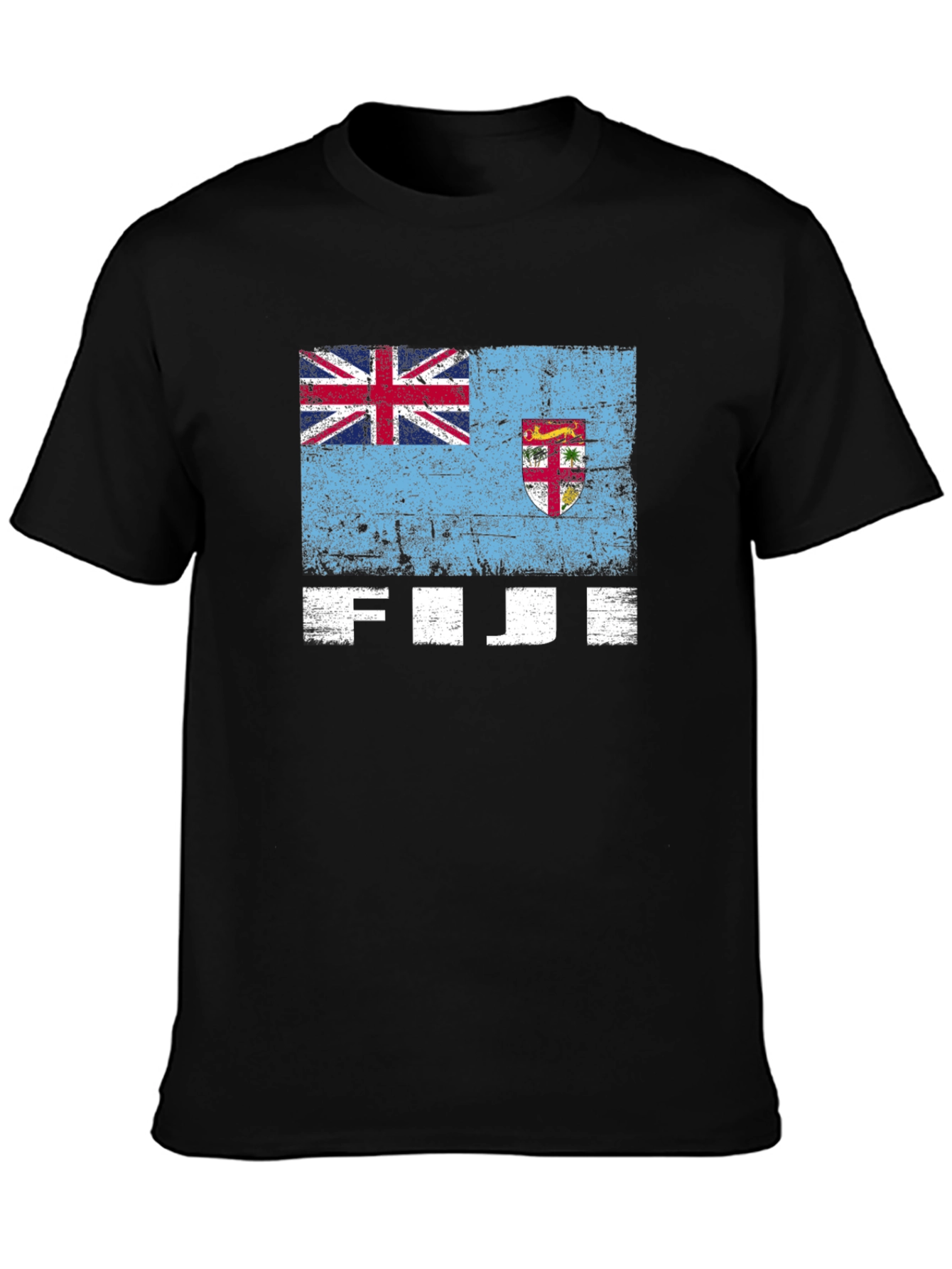 Fiji Flag Graphic Tee - Black Casual T-Shirt