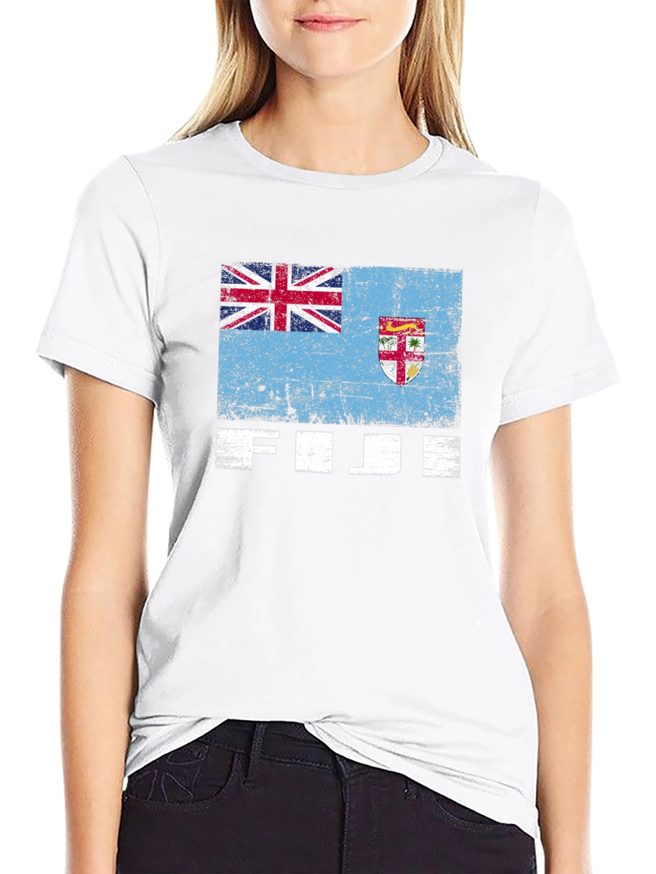 Fiji Flag Graphic Tee - Black Casual T-Shirt