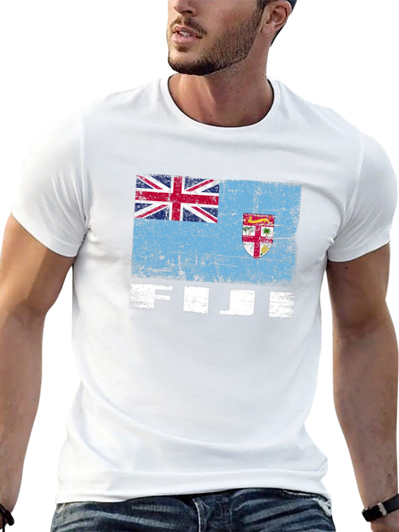 Fiji Flag Graphic Tee - Black Casual T-Shirt