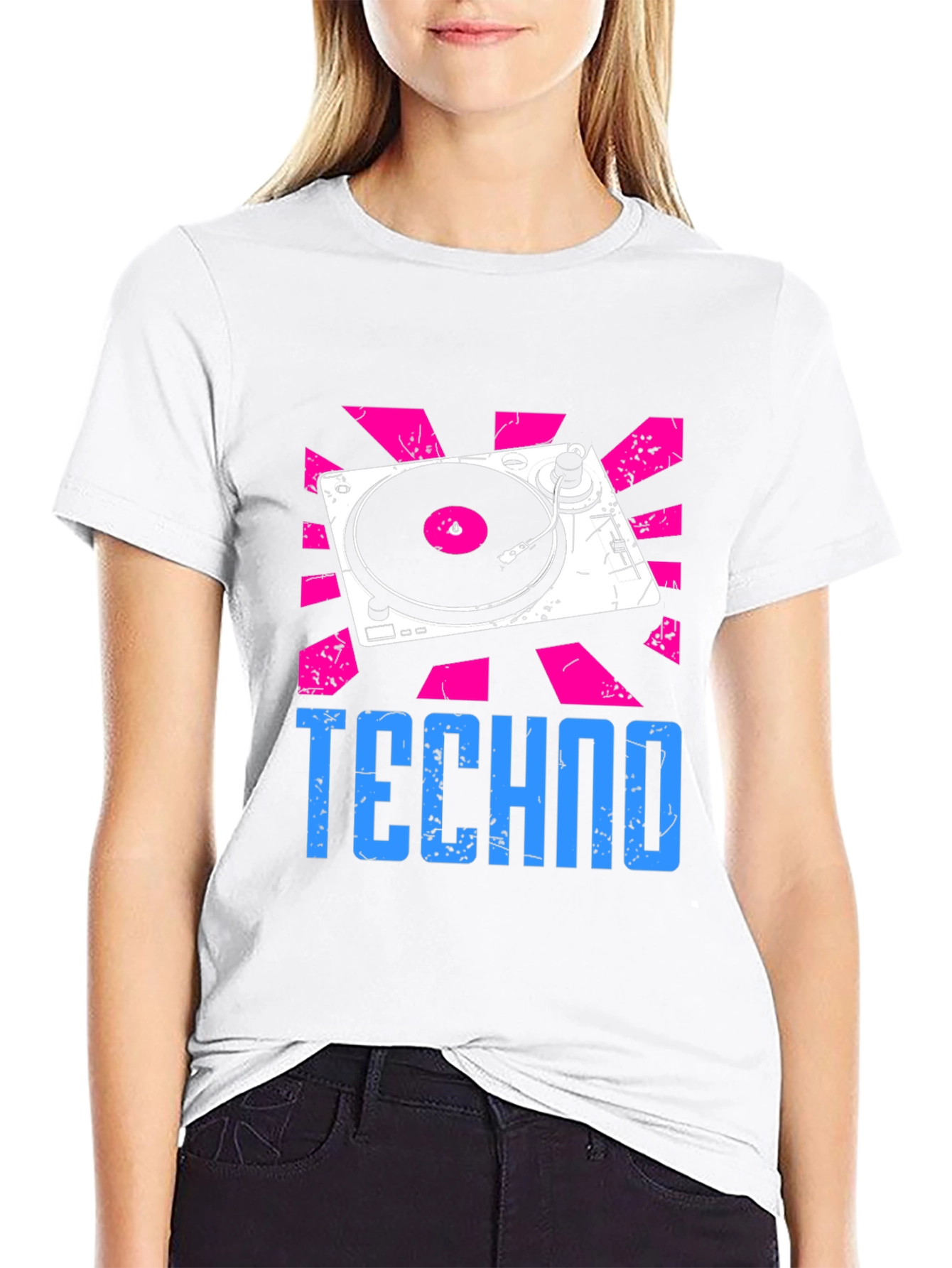 Techno Turntable Graphic Tee - Retro Style