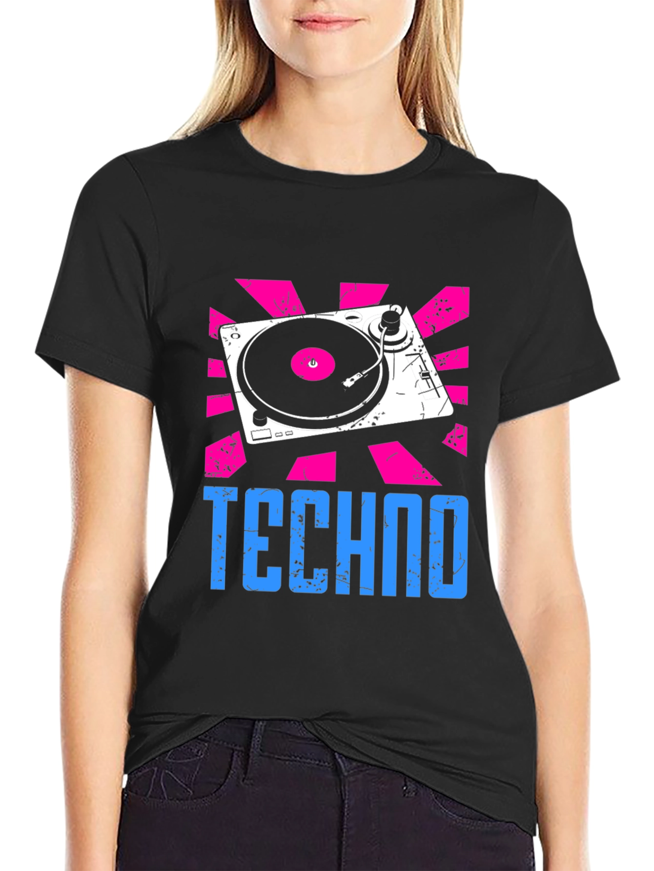 Techno Turntable Graphic Tee - Retro Style