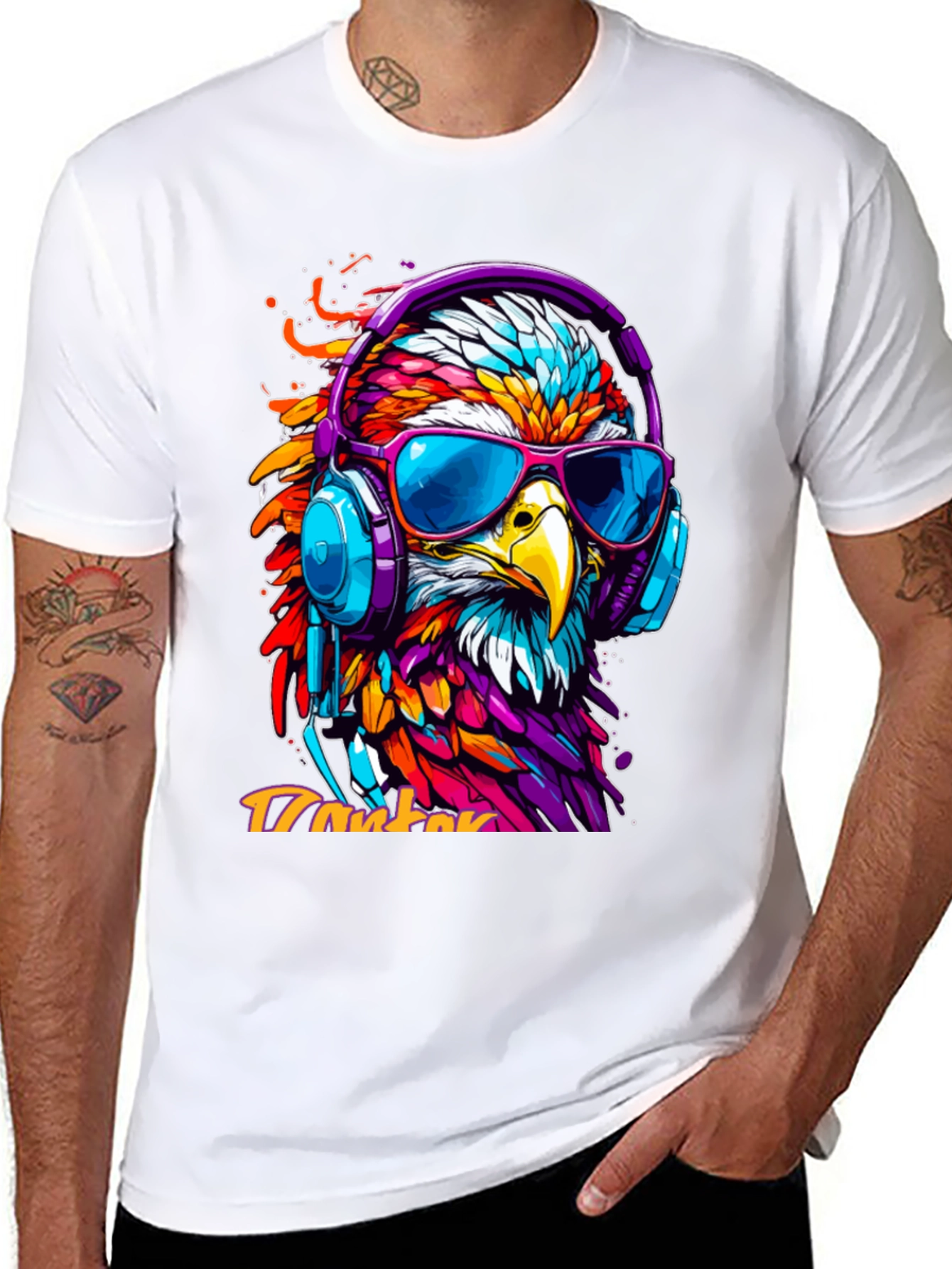 Cool Eagle Headphones Graphic Tee