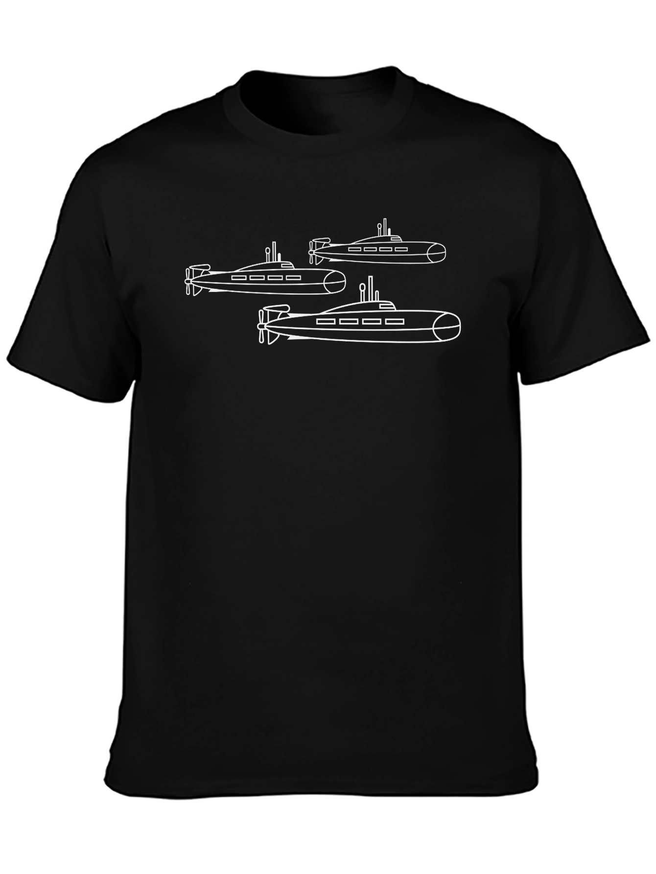 Submarine Graphic Print Black T-Shirt