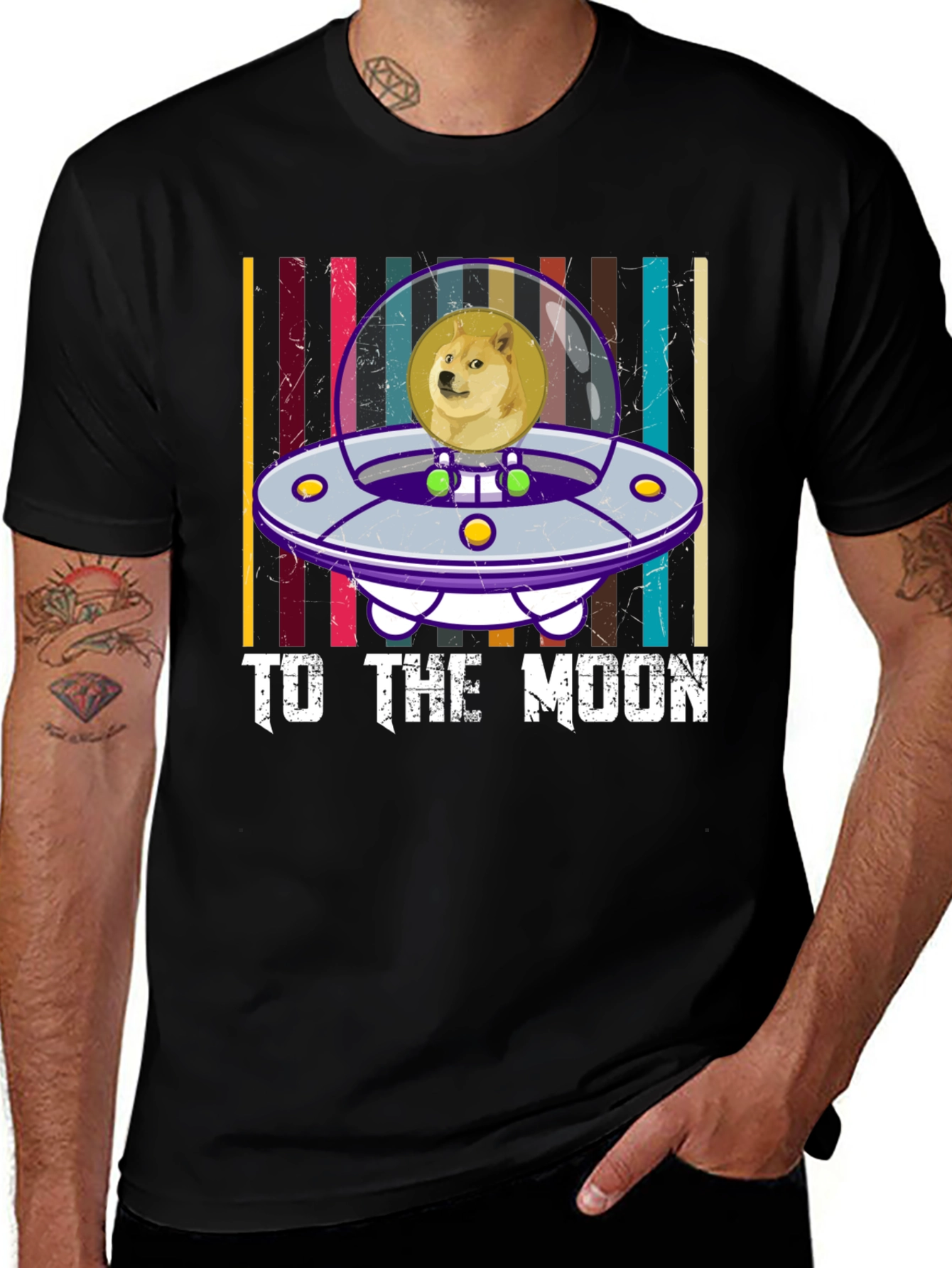 Doge To The Moon UFO Graphic Tee