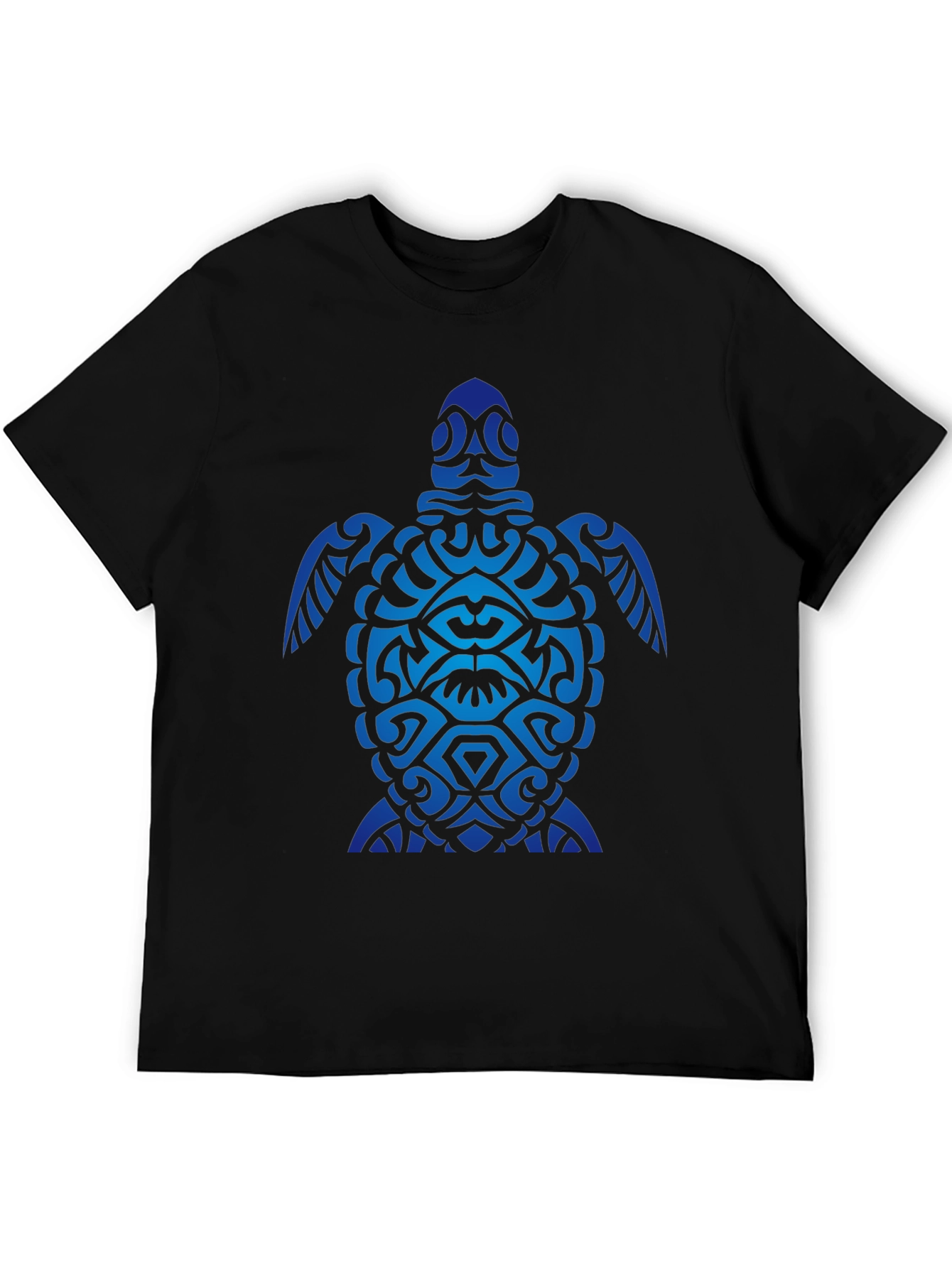 Tribal Turtle Graphic Tee - Black Cotton Blend