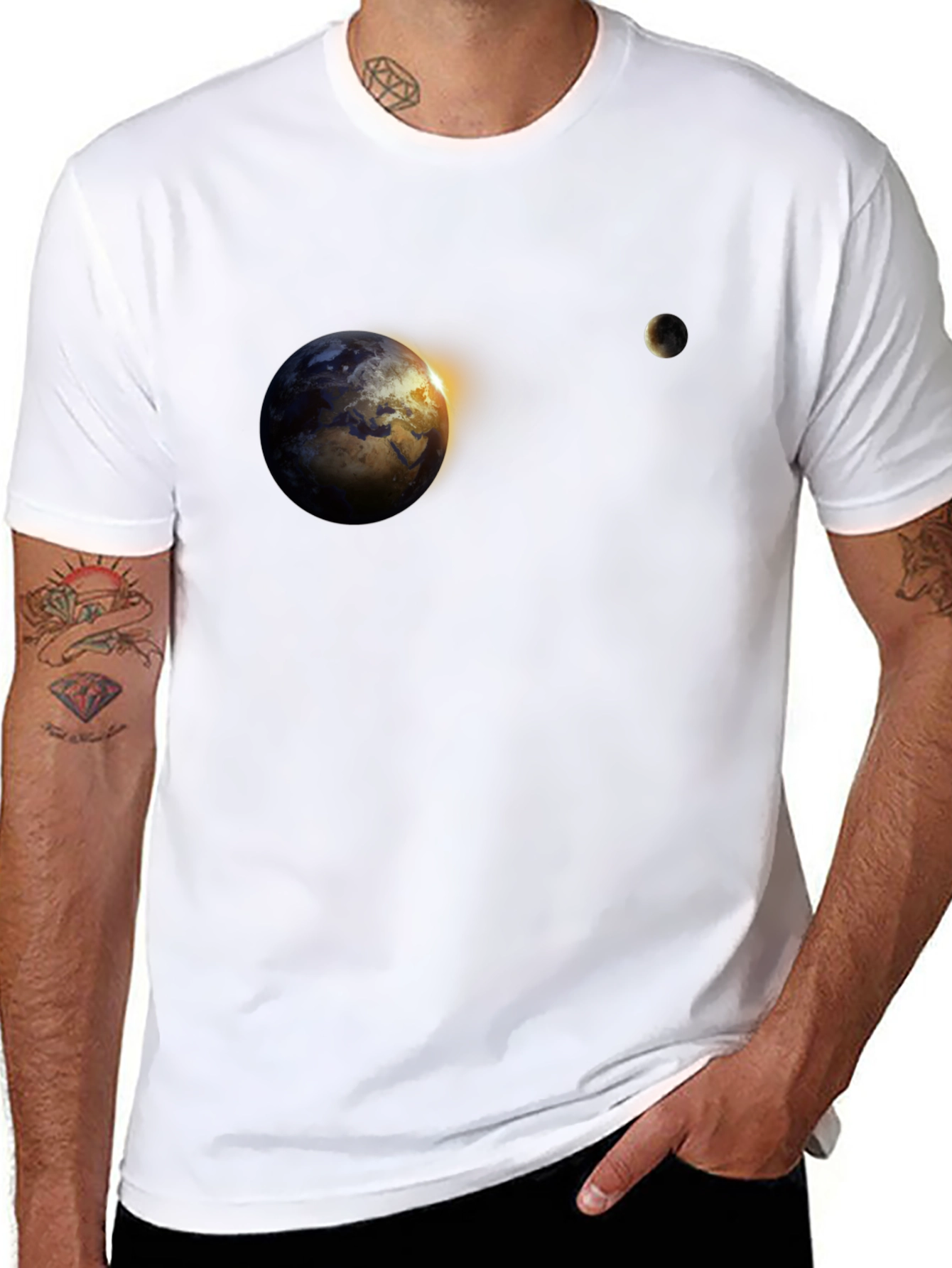 Earth & Moon Graphic Tee - Black