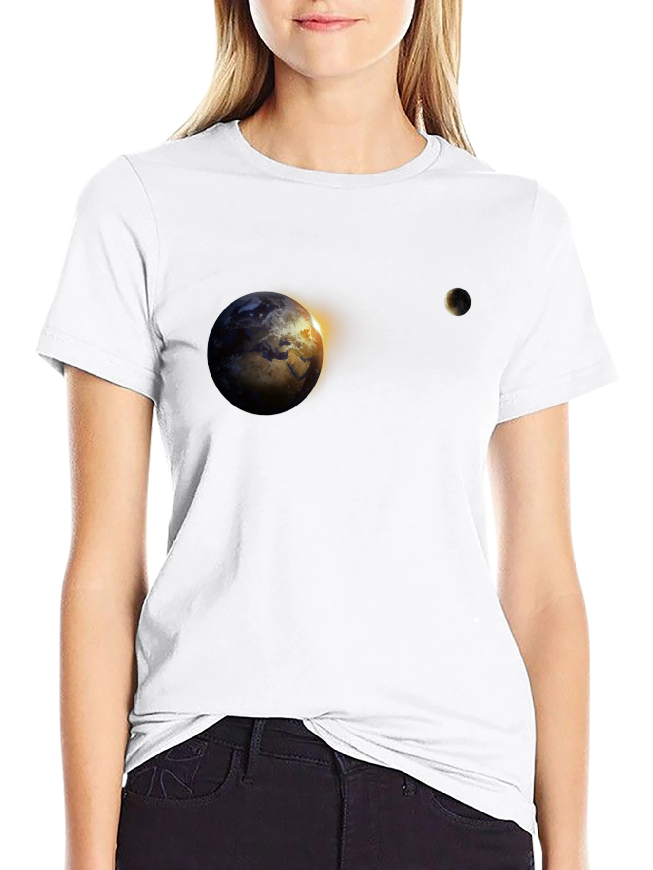 Earth & Moon Graphic Tee - Black