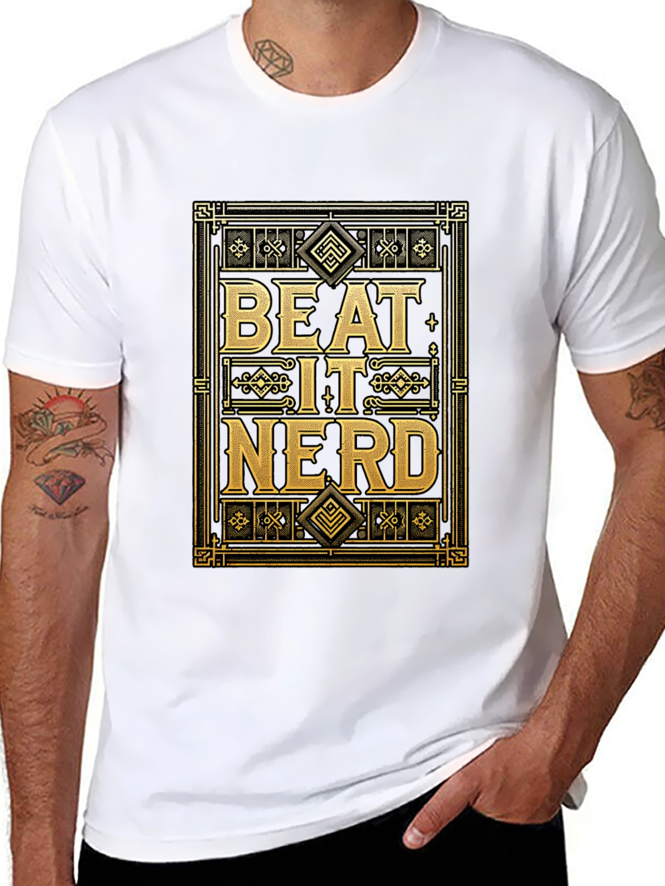 Beat It Nerd Graphic Tee - Bold Statement T-Shirt