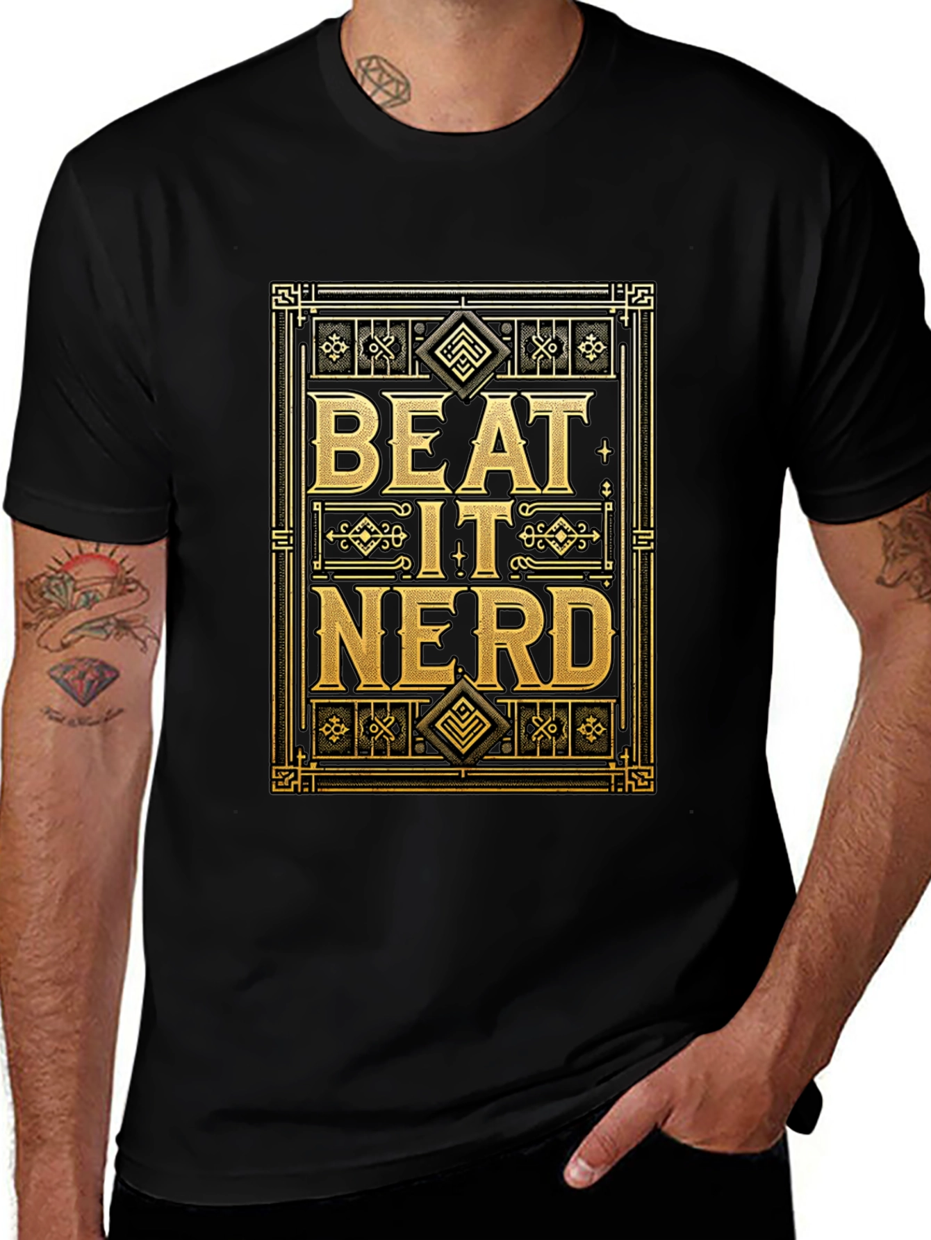 Beat It Nerd Graphic Tee - Bold Statement T-Shirt