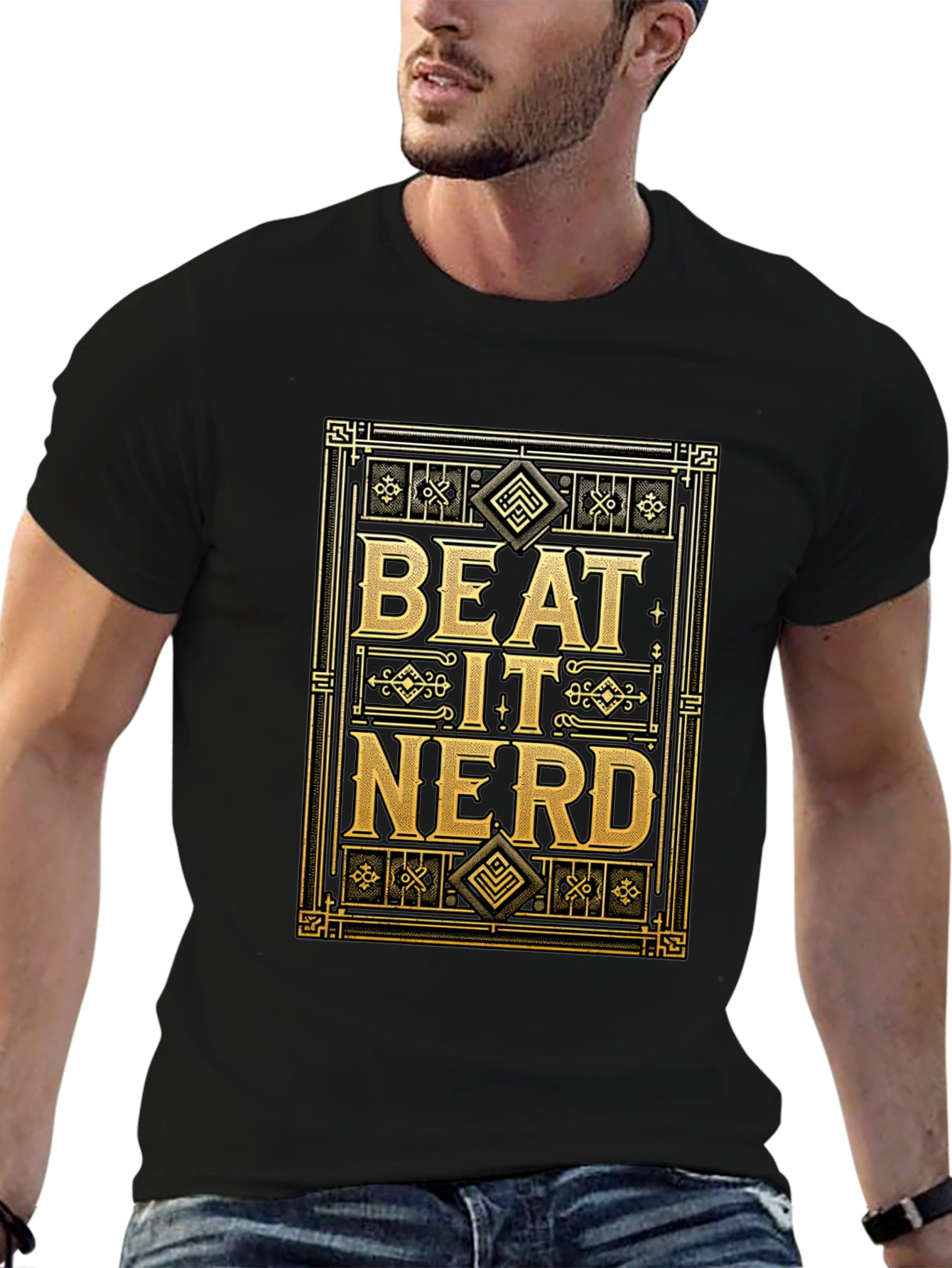 Beat It Nerd Graphic Tee - Bold Statement T-Shirt