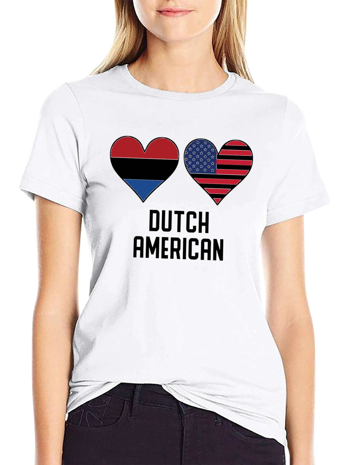Dutch American Flag Heart T-Shirt