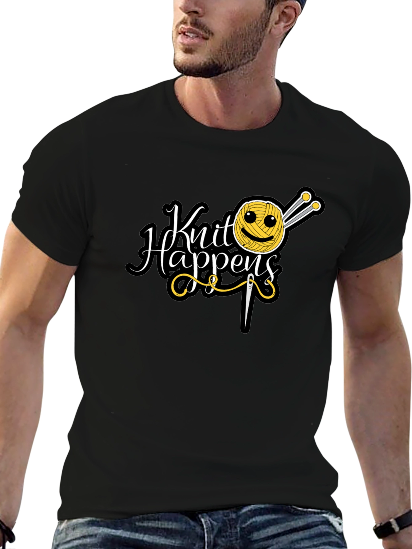 Knit Happens Graphic Tee - Knitting Lovers T-Shirt