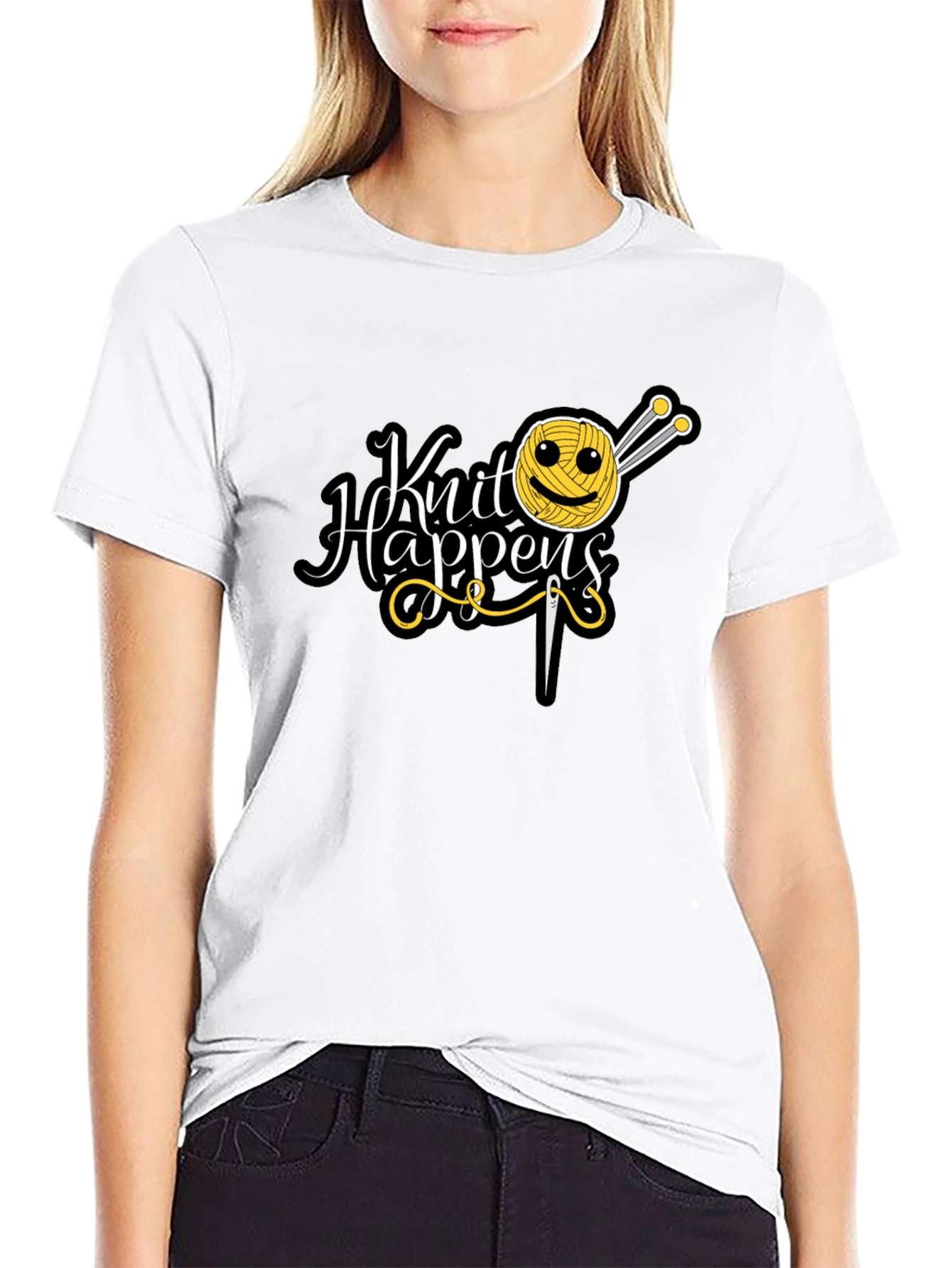 Knit Happens Graphic Tee - Knitting Lovers T-Shirt