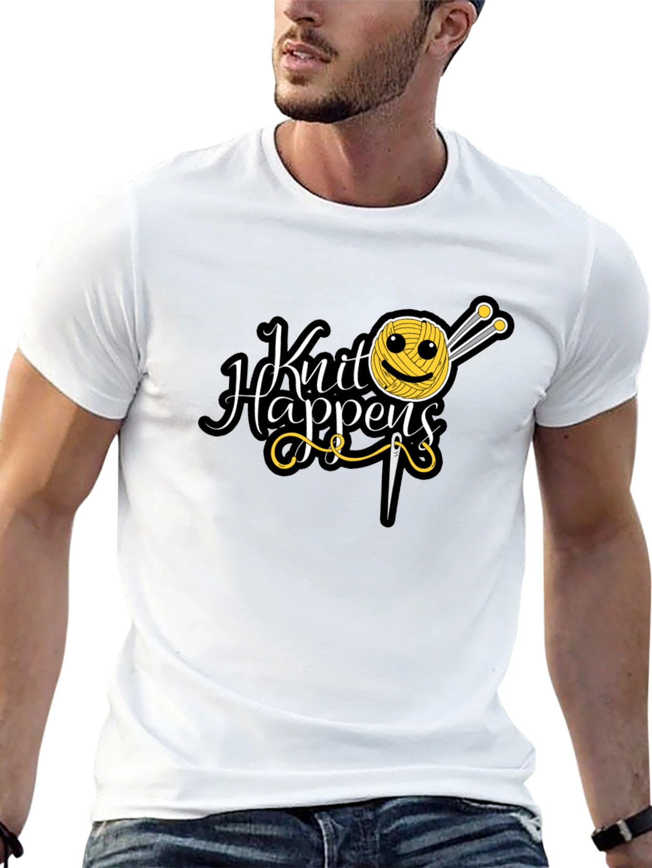 Knit Happens Graphic Tee - Knitting Lovers T-Shirt