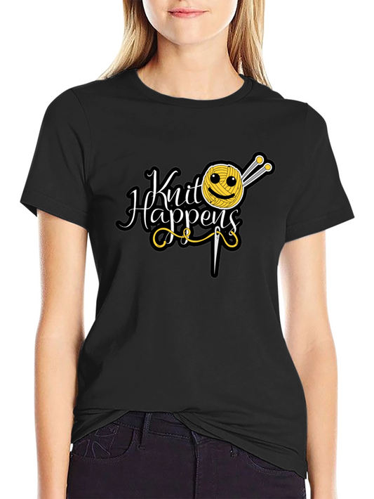 Knit Happens Graphic Tee - Knitting Lovers T-Shirt