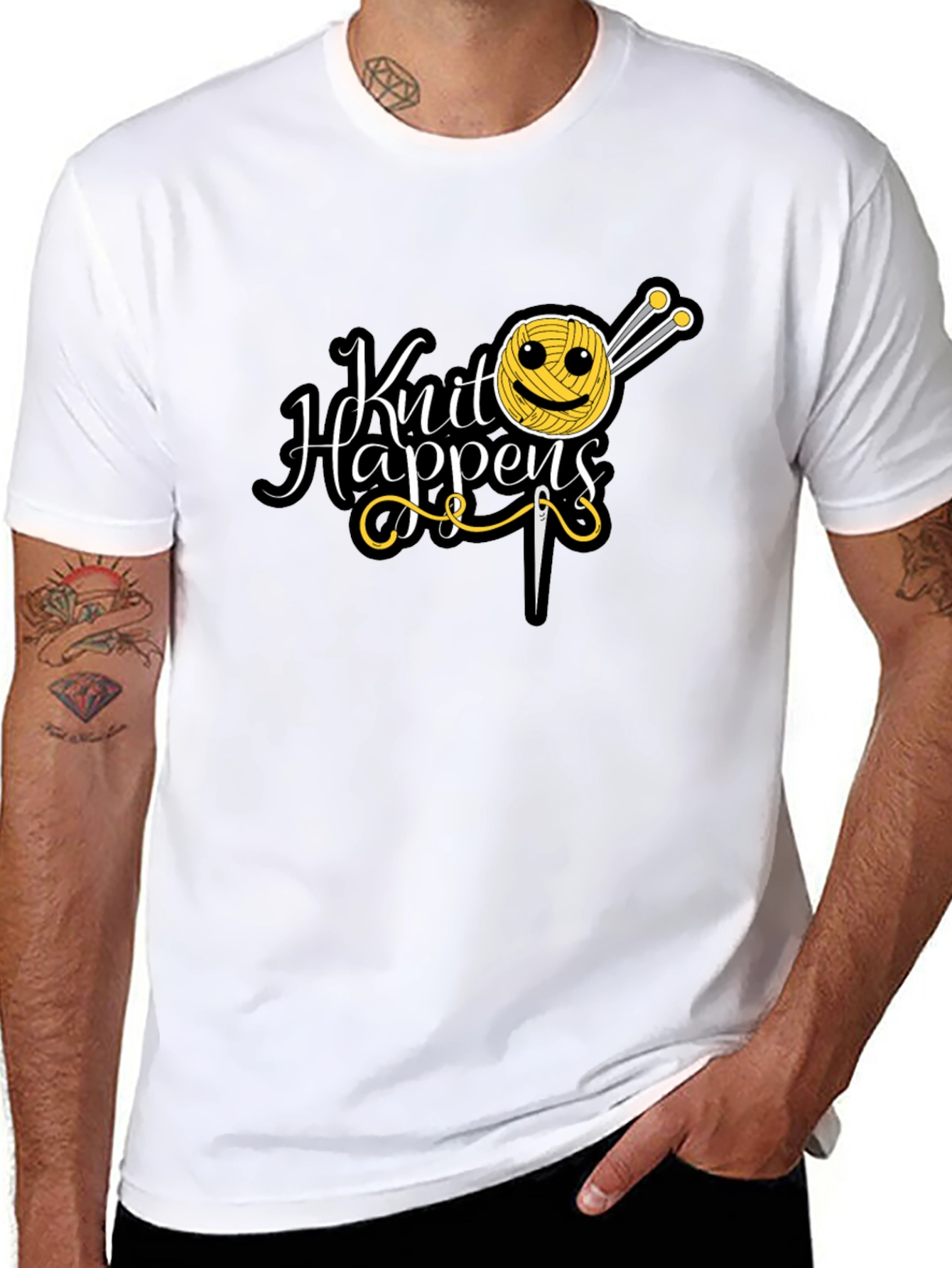 Knit Happens Graphic Tee - Knitting Lovers T-Shirt