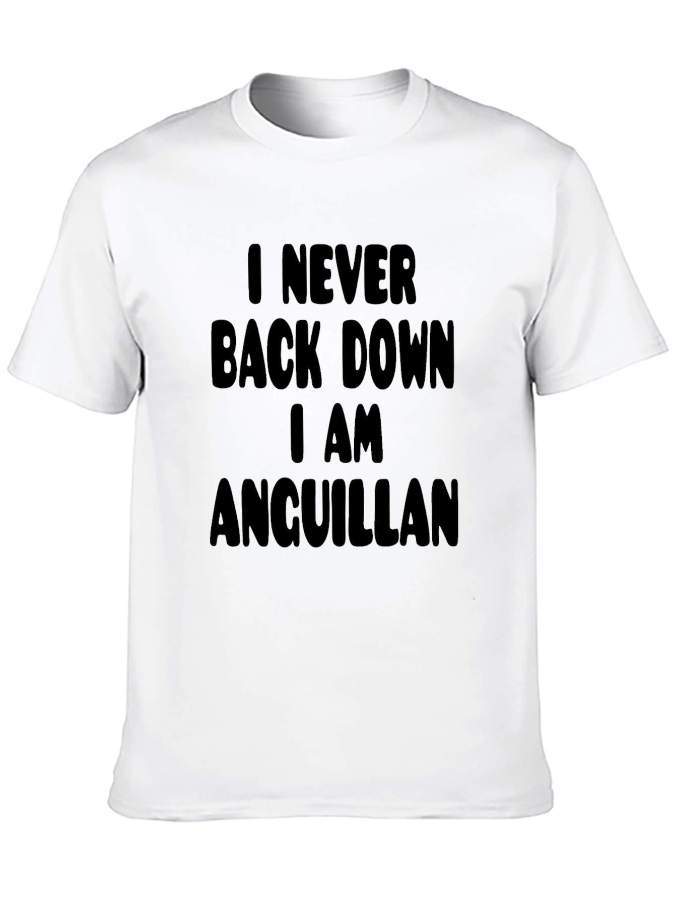 Never Back Down Anguillan Black T-Shirt