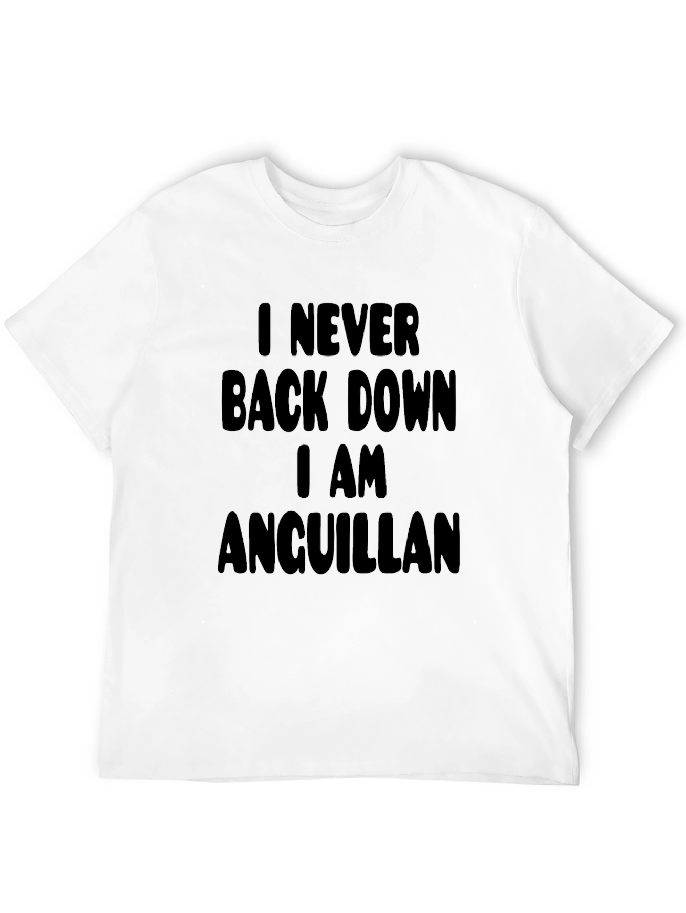 Never Back Down Anguillan Black T-Shirt