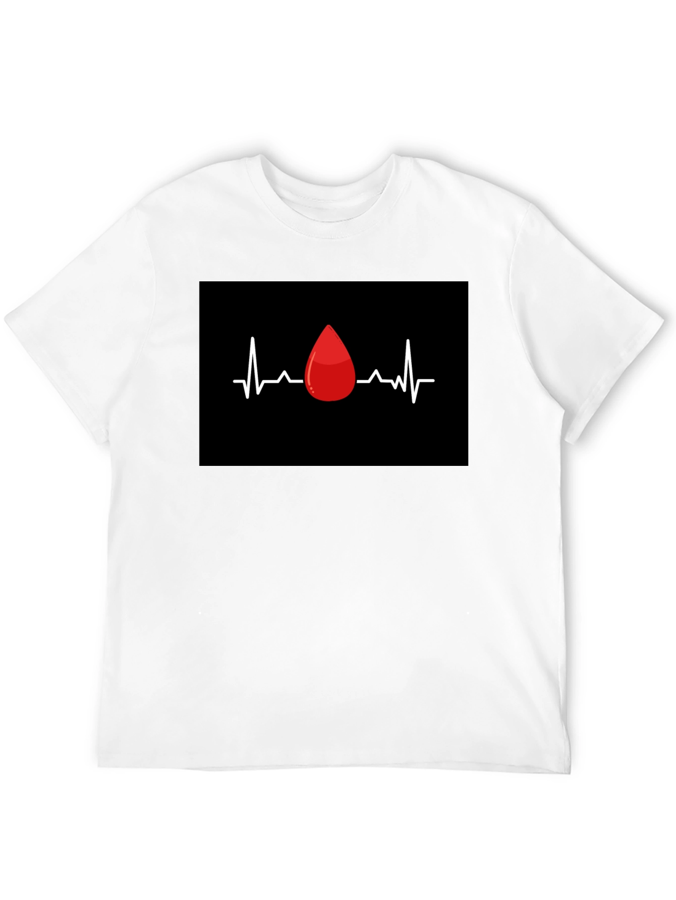 Blood Drop Heartbeat Graphic Tee