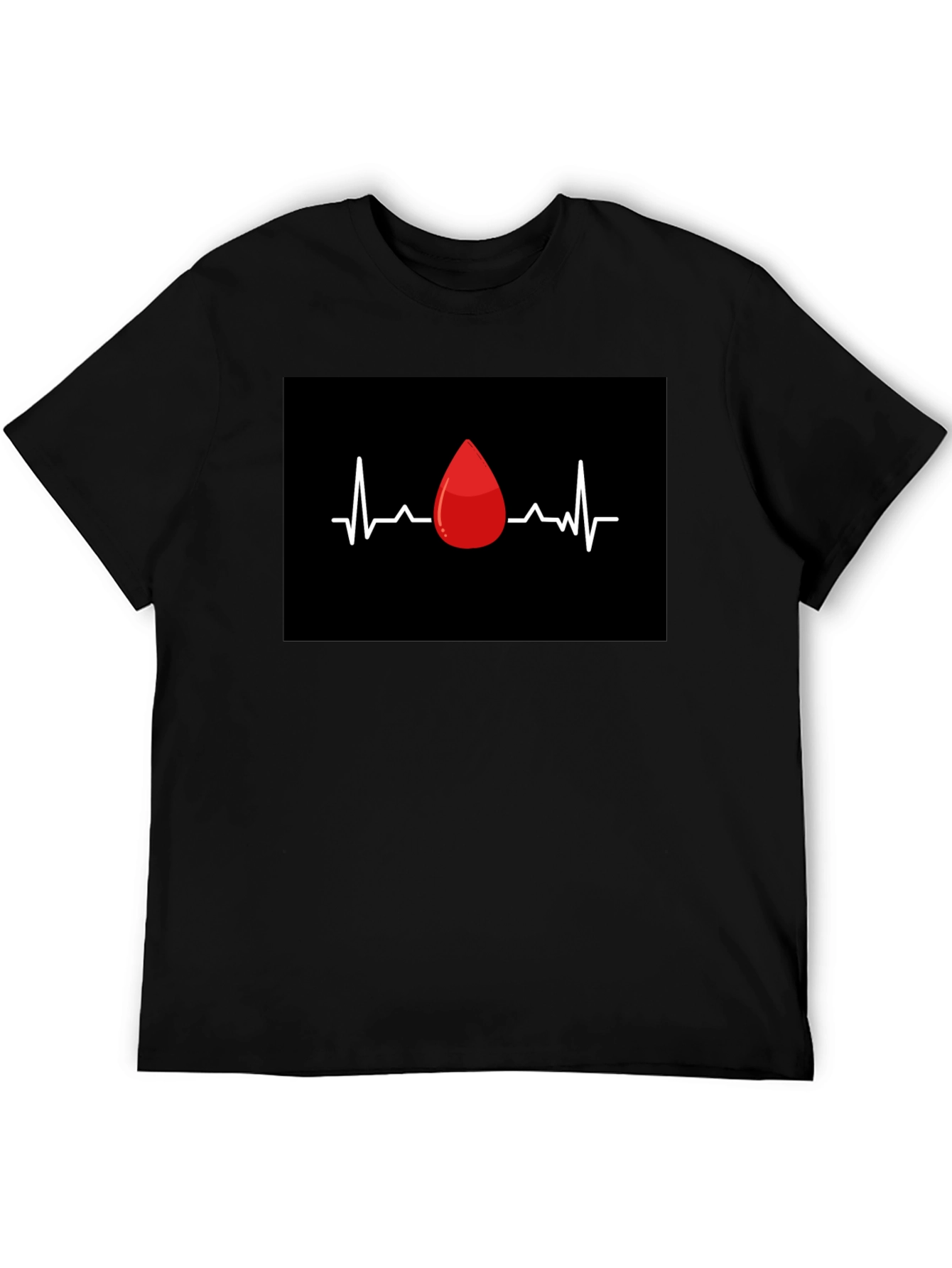 Blood Drop Heartbeat Graphic Tee