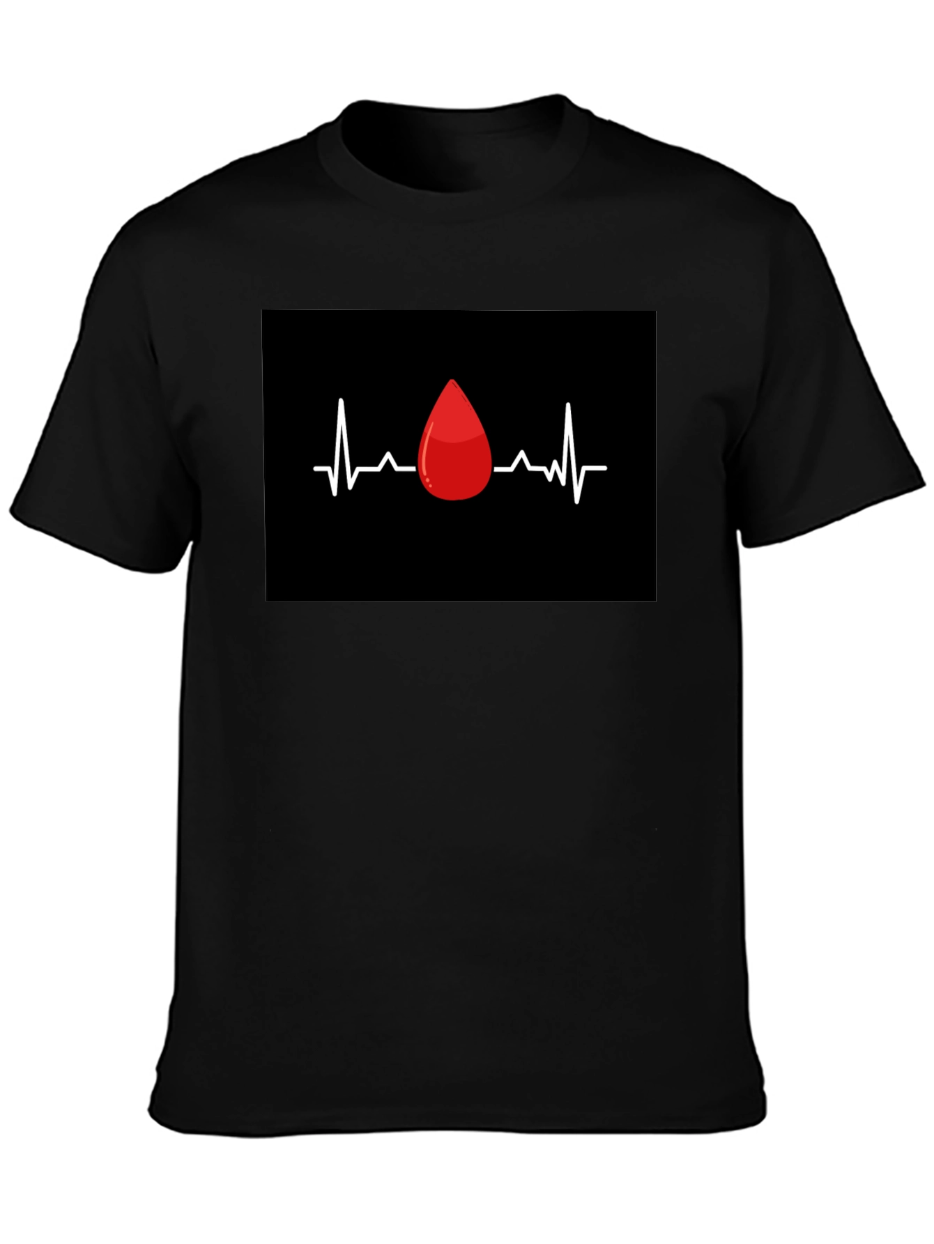 Blood Drop Heartbeat Graphic Tee