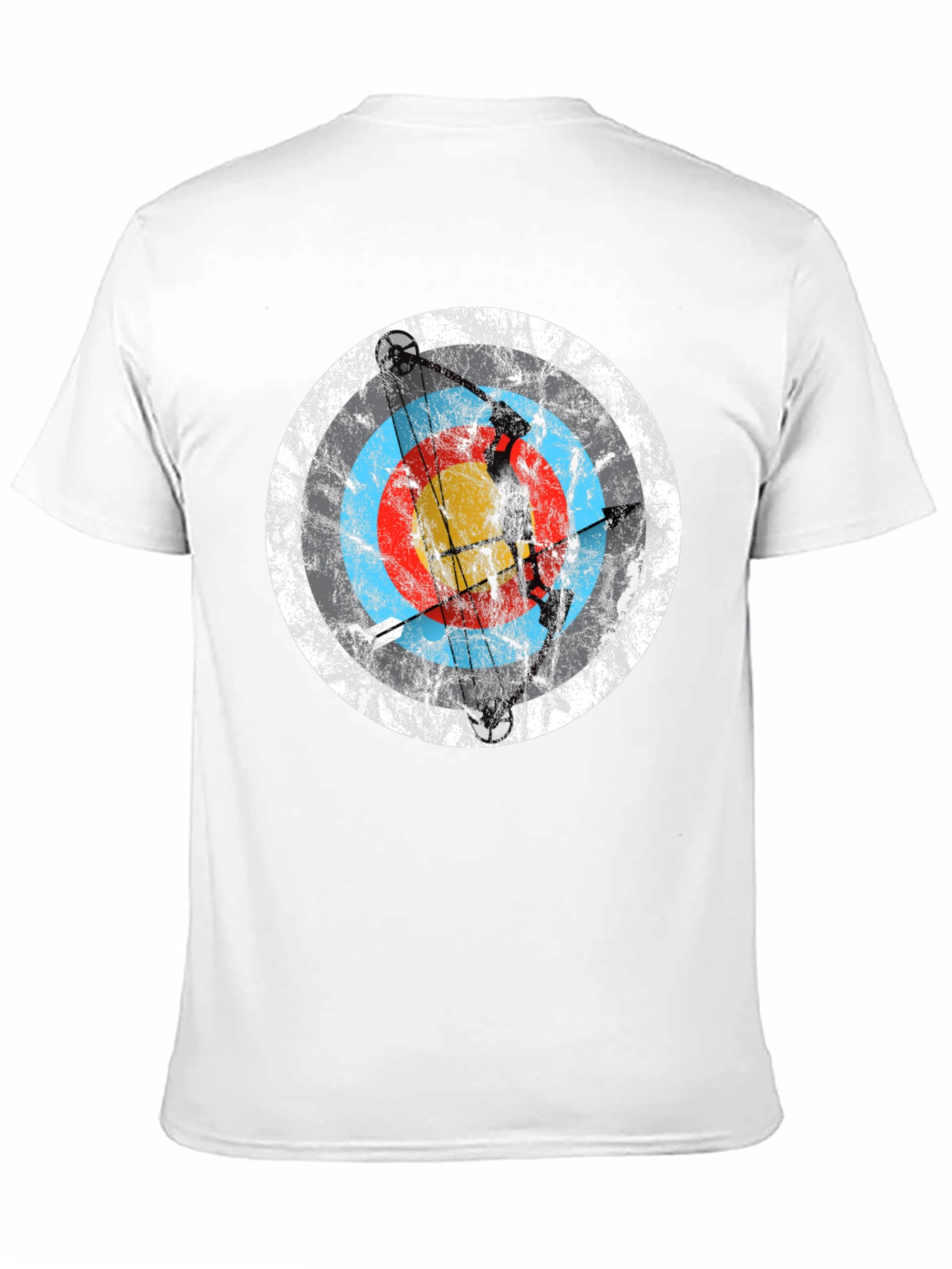 Archery Target Graphic Tee - Black Crew Neck T-Shirt