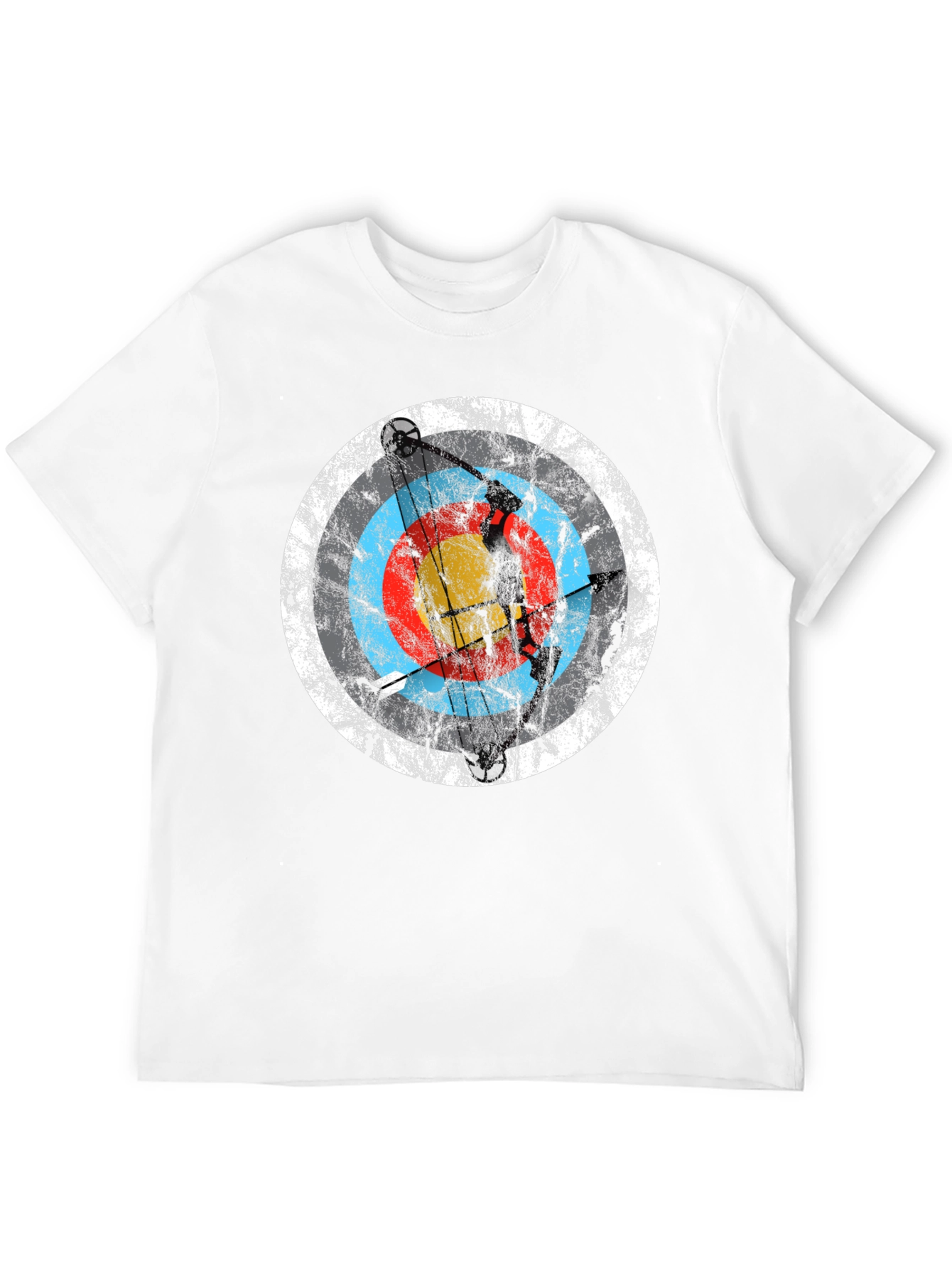 Archery Target Graphic Tee - Black Crew Neck T-Shirt