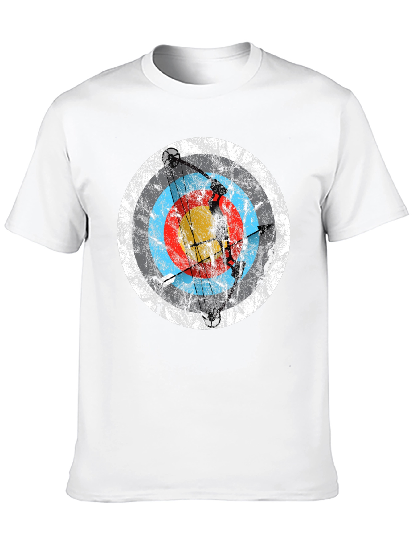 Archery Target Graphic Tee - Black Crew Neck T-Shirt