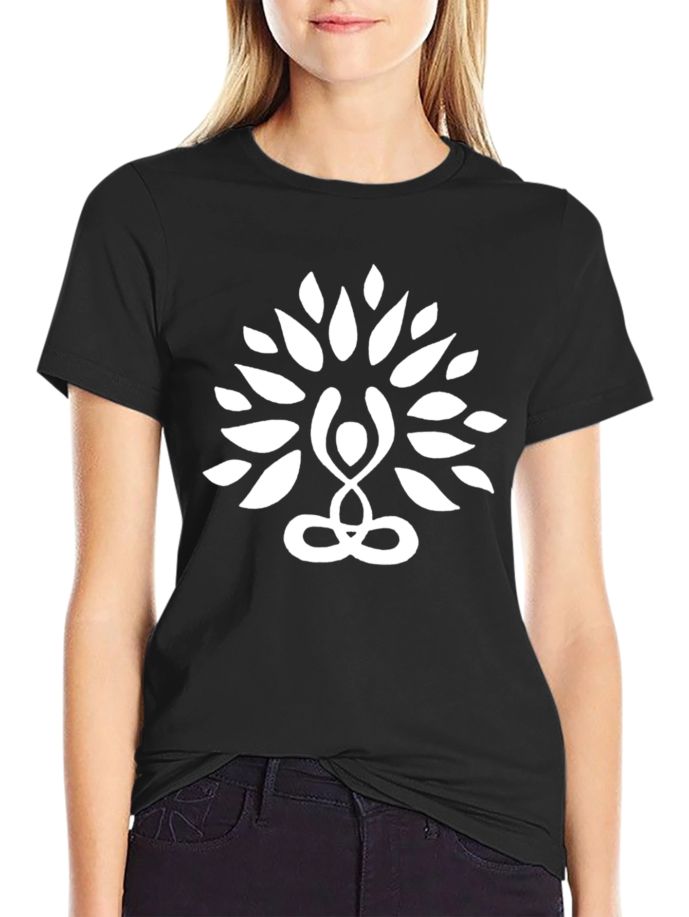 Yoga Tree Graphic Tee - Mens Black Cotton T-Shirt