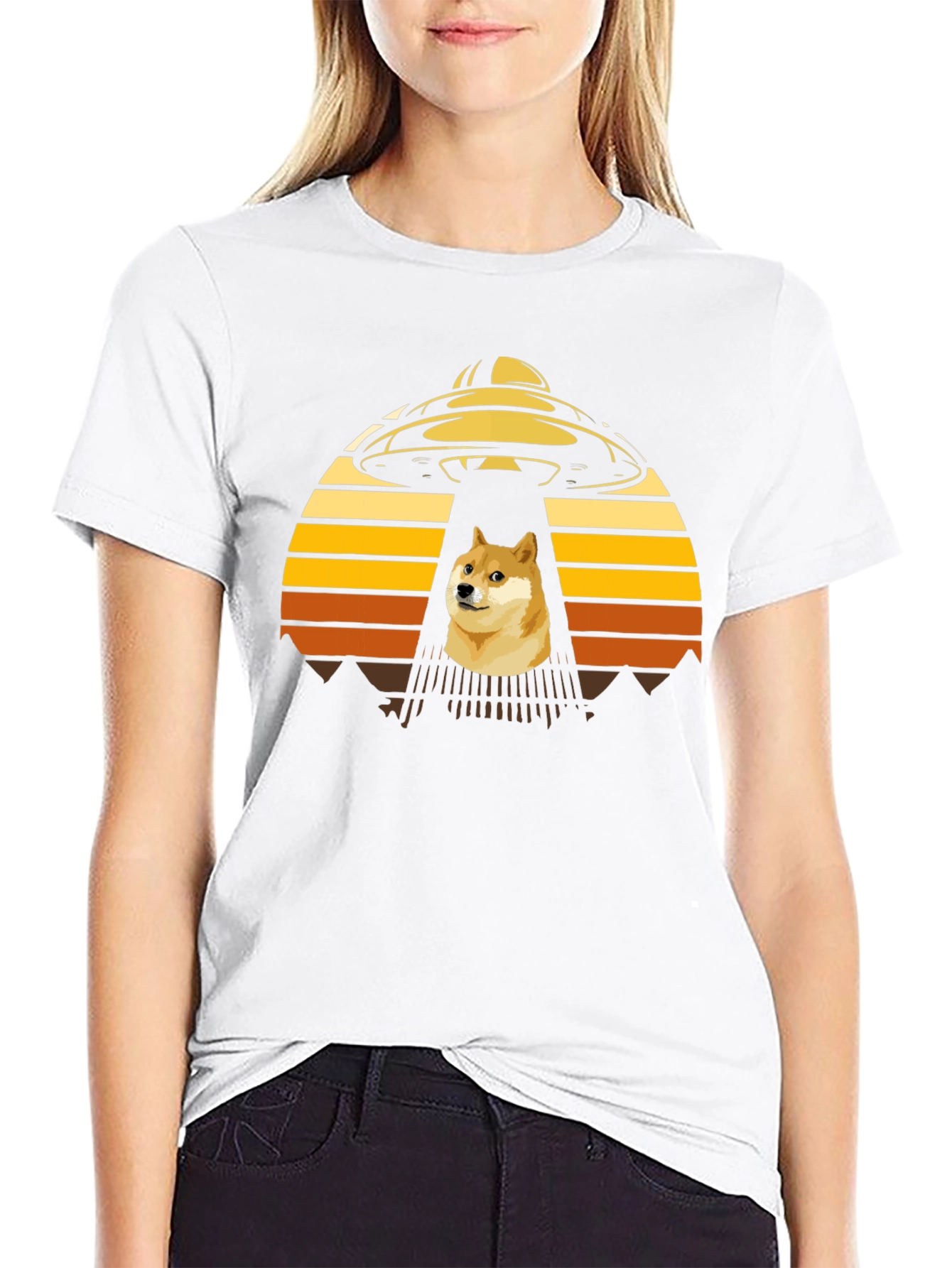 Dogecoin UFO Abduction T-Shirt - Crypto Meme Tee