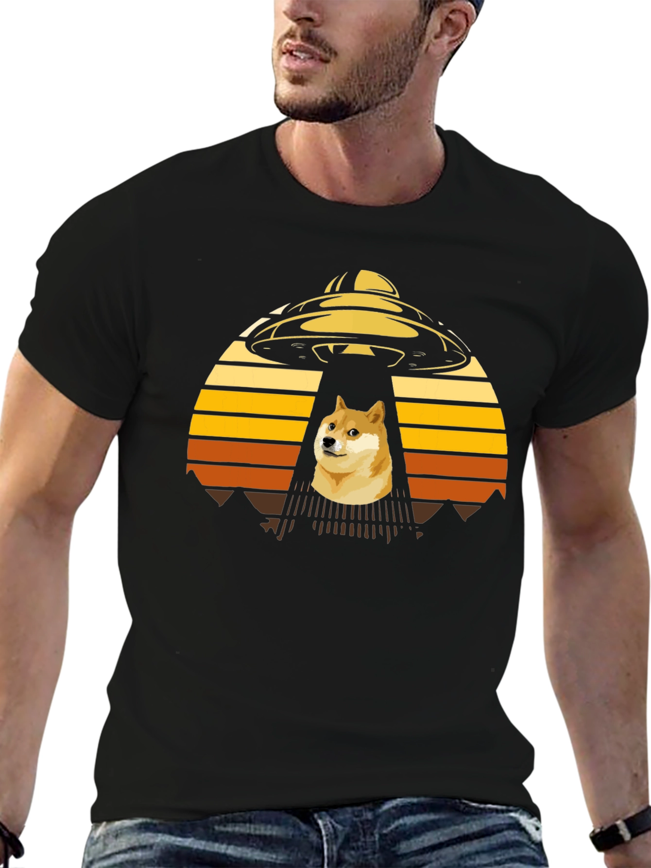 Dogecoin UFO Abduction T-Shirt - Crypto Meme Tee